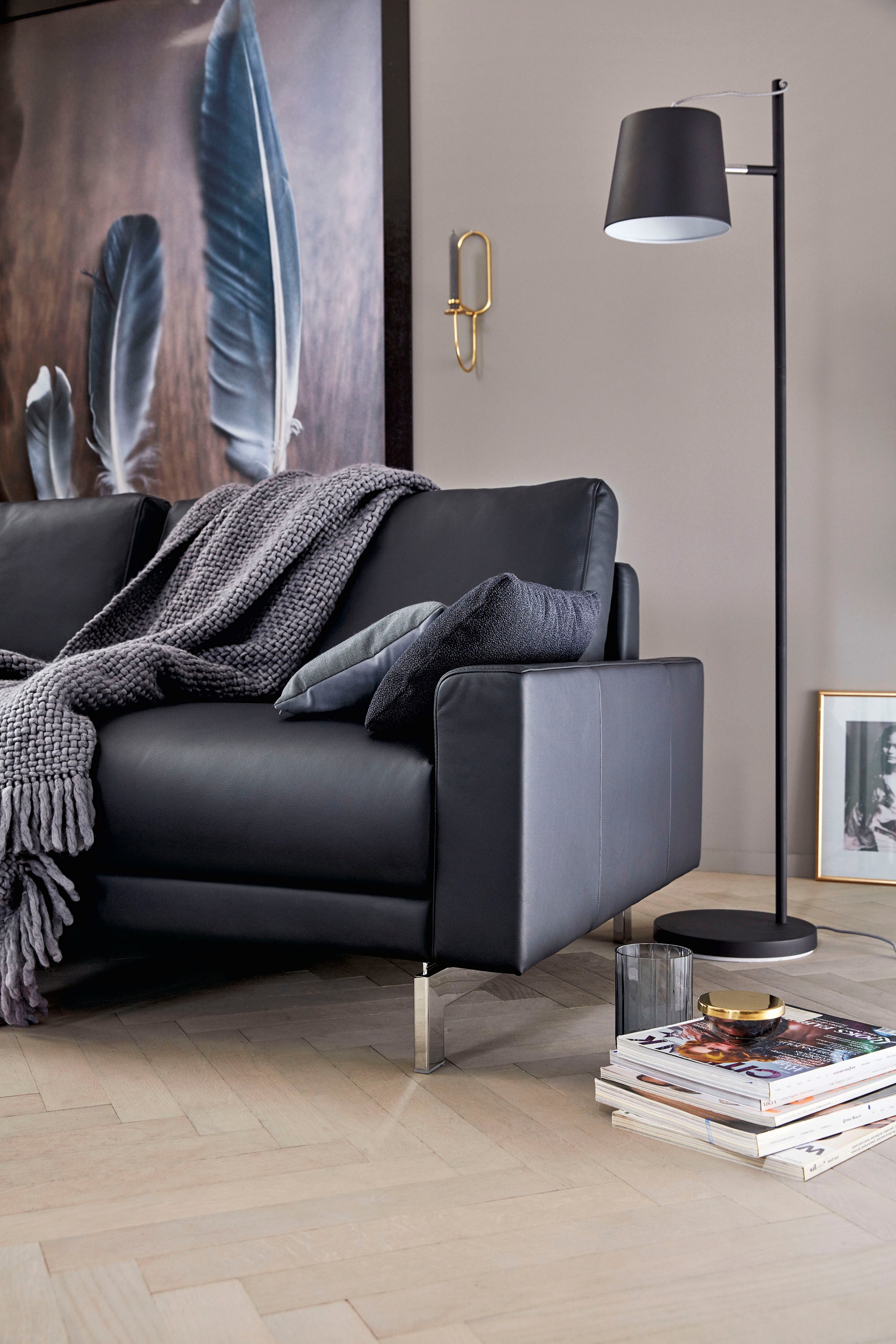 Creation BY ROLF BENZ 2,5-Sitzer »CR.450, Designsofa, Loungesofa«, Armlehne niedrig, Fuß chromfarben glänzend, Breite 184 cm