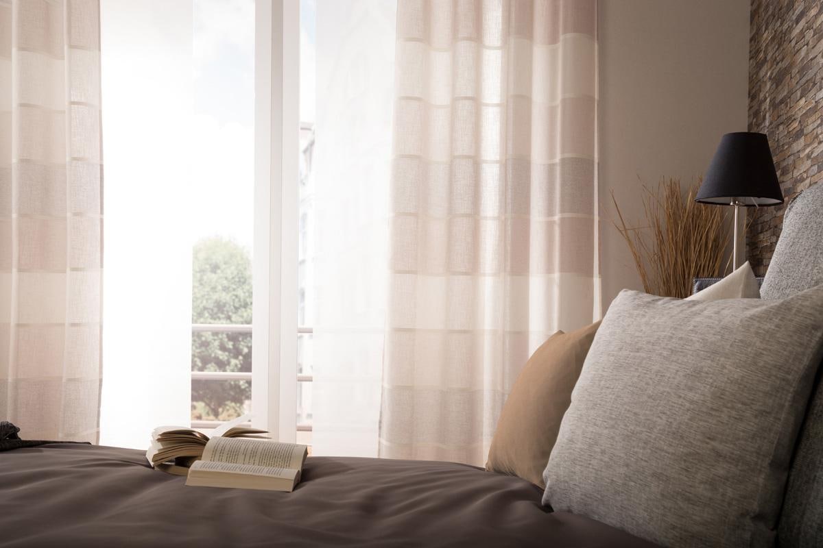 HOMING Gardine »Lennardt«, (1 St.), Streifen, Wohnzimmer, Schlafzimmer