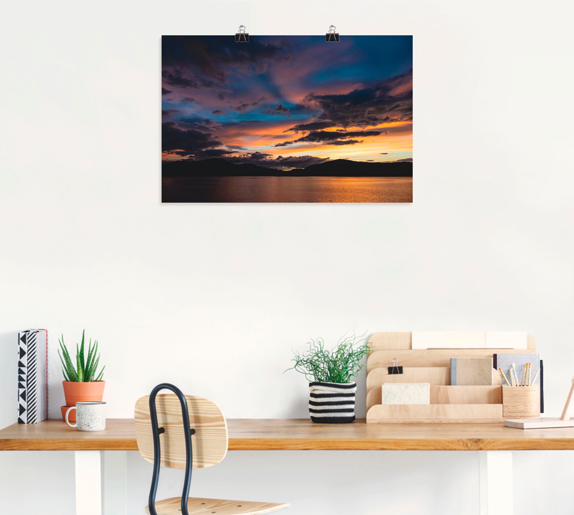Artland Wandbild »Blick auf den Storfjord Norwegen Abend«, Küste, (1 St.), als Alubild, Leinwandbild, Wandaufkleber oder Poster in versch. Größen