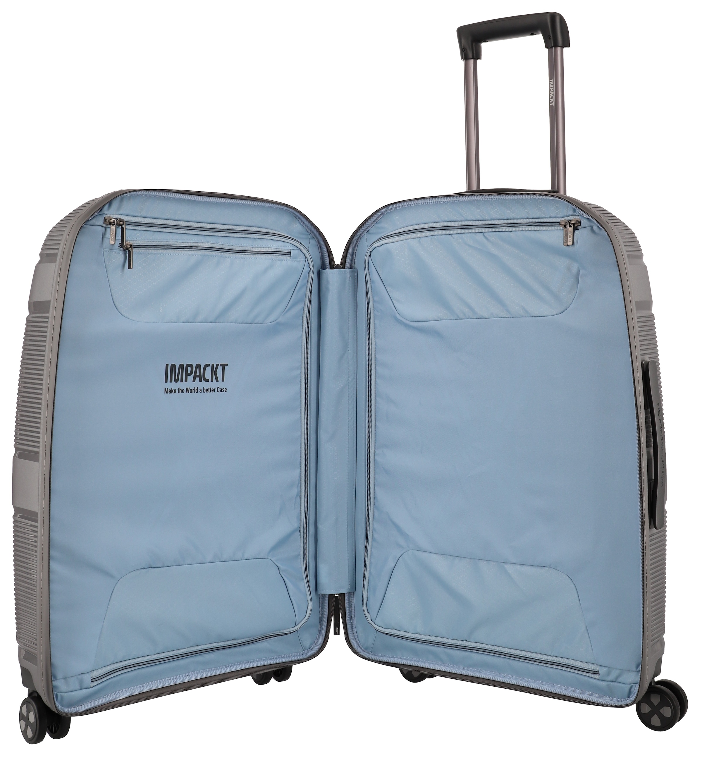 IMPACKT Hartschalen-Trolley »IP1, verschiedene Größen und Farben«, 4 Rollen, Hartschalen-Koffer vegan Koffer Reisegepäck USB-Port TSA Zahlenschloss