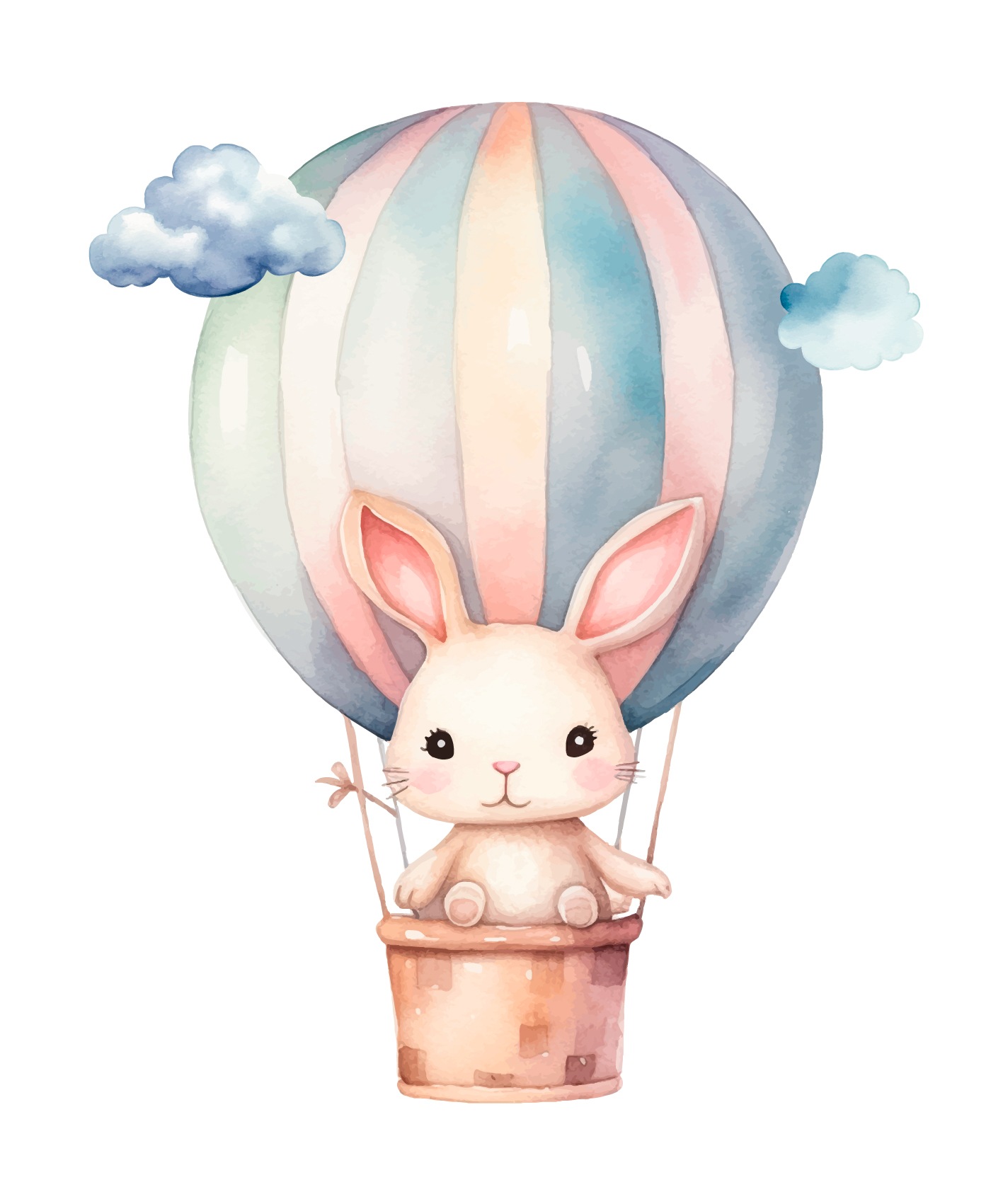 Lüttenhütt Poster »Hase im Heißluftballon am Himmel«, Ballonfahren-Fantasy-Hase-Hasen-Heißluftballon-Tiere, (1 St.), HD Premium Druck