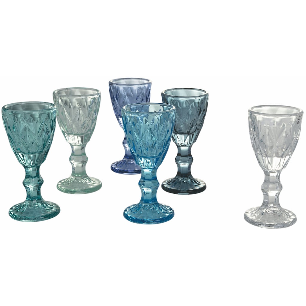 Villa d'Este Likörglas »Prisma Ocean«, (Set, 6 tlg.)