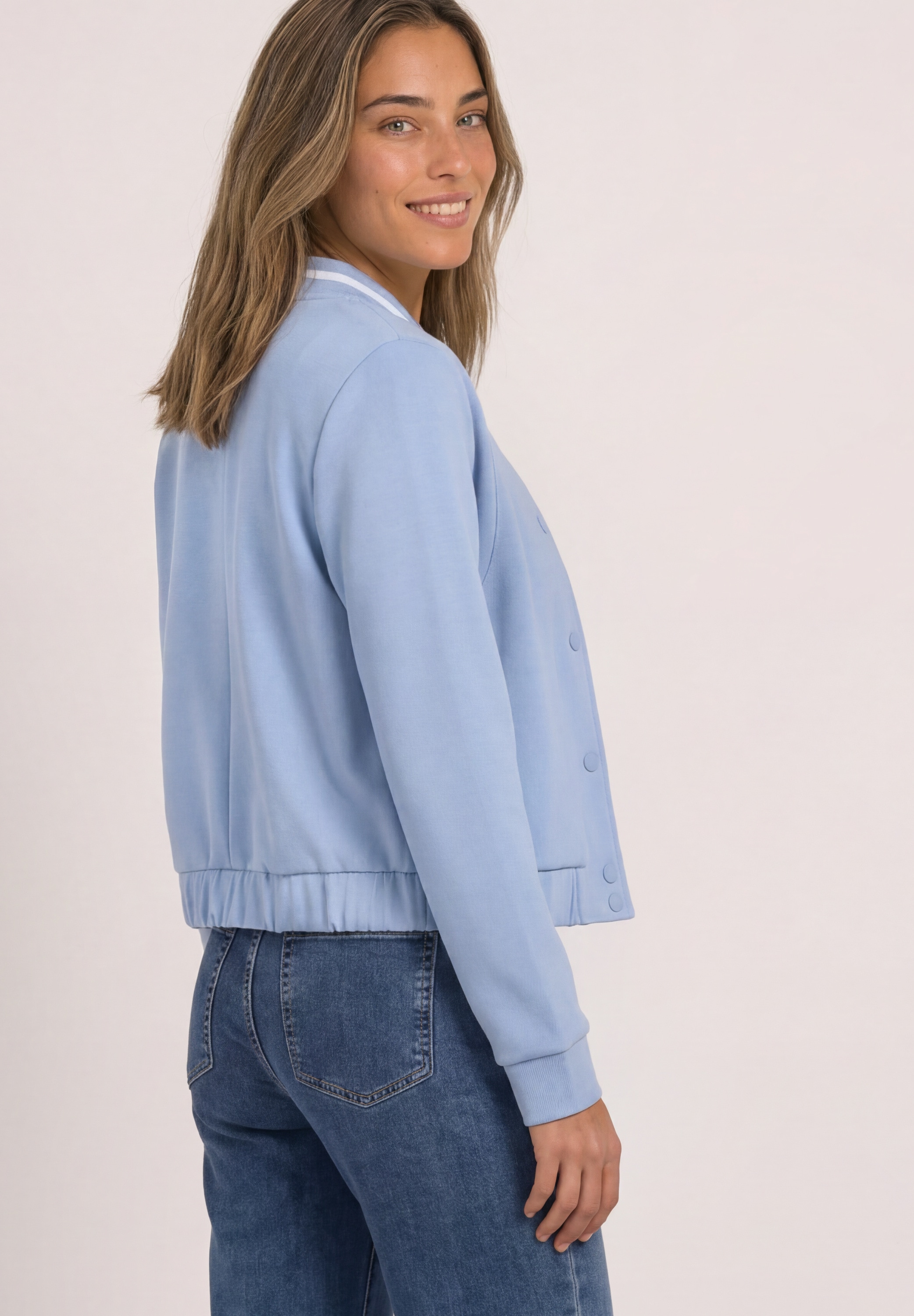 STREET ONE Sweatjacke im Silk-Look mit Zipper