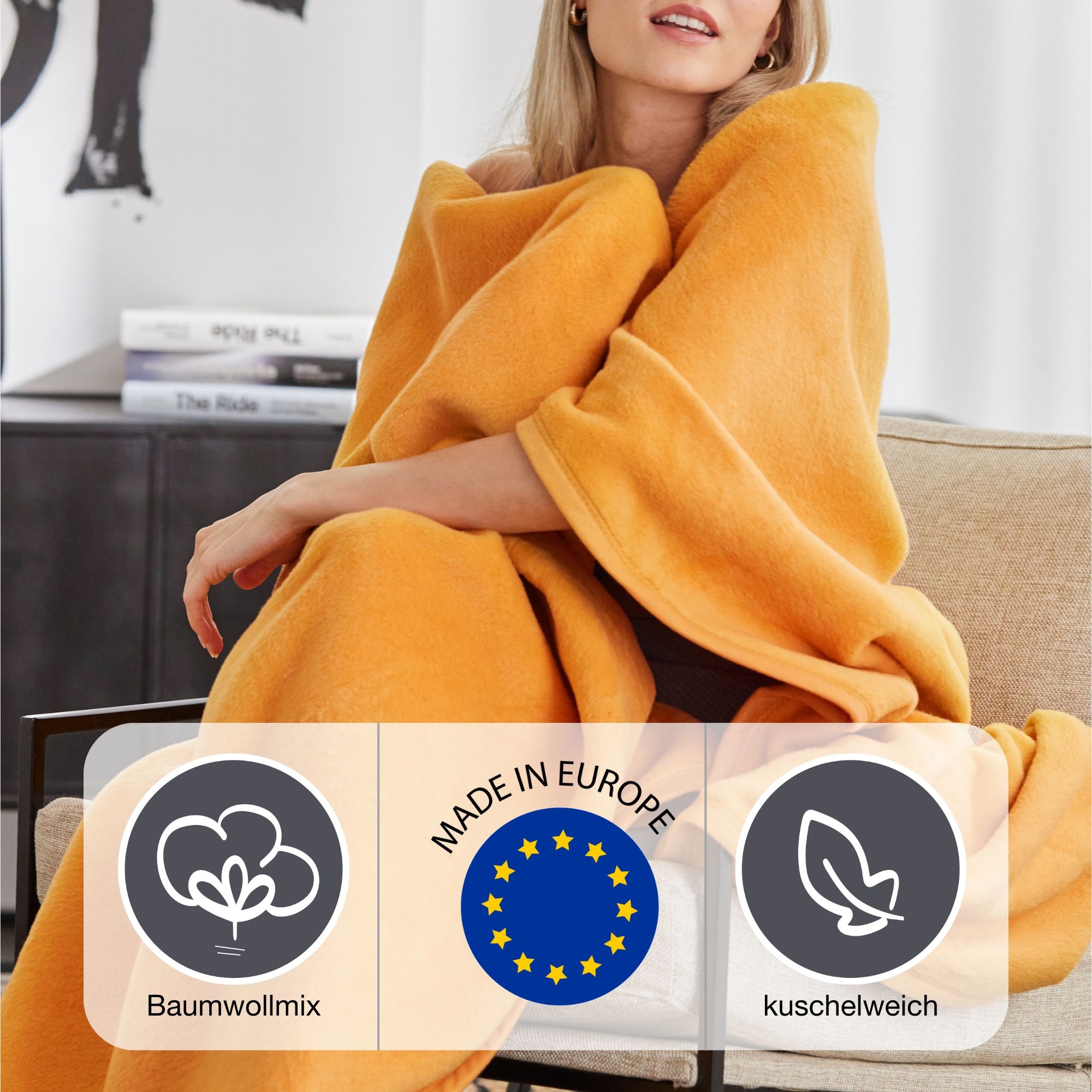 IBENA Wohndecke »Luxus«, verschiedene Größen, unifarbenes Design, Kuscheldecke