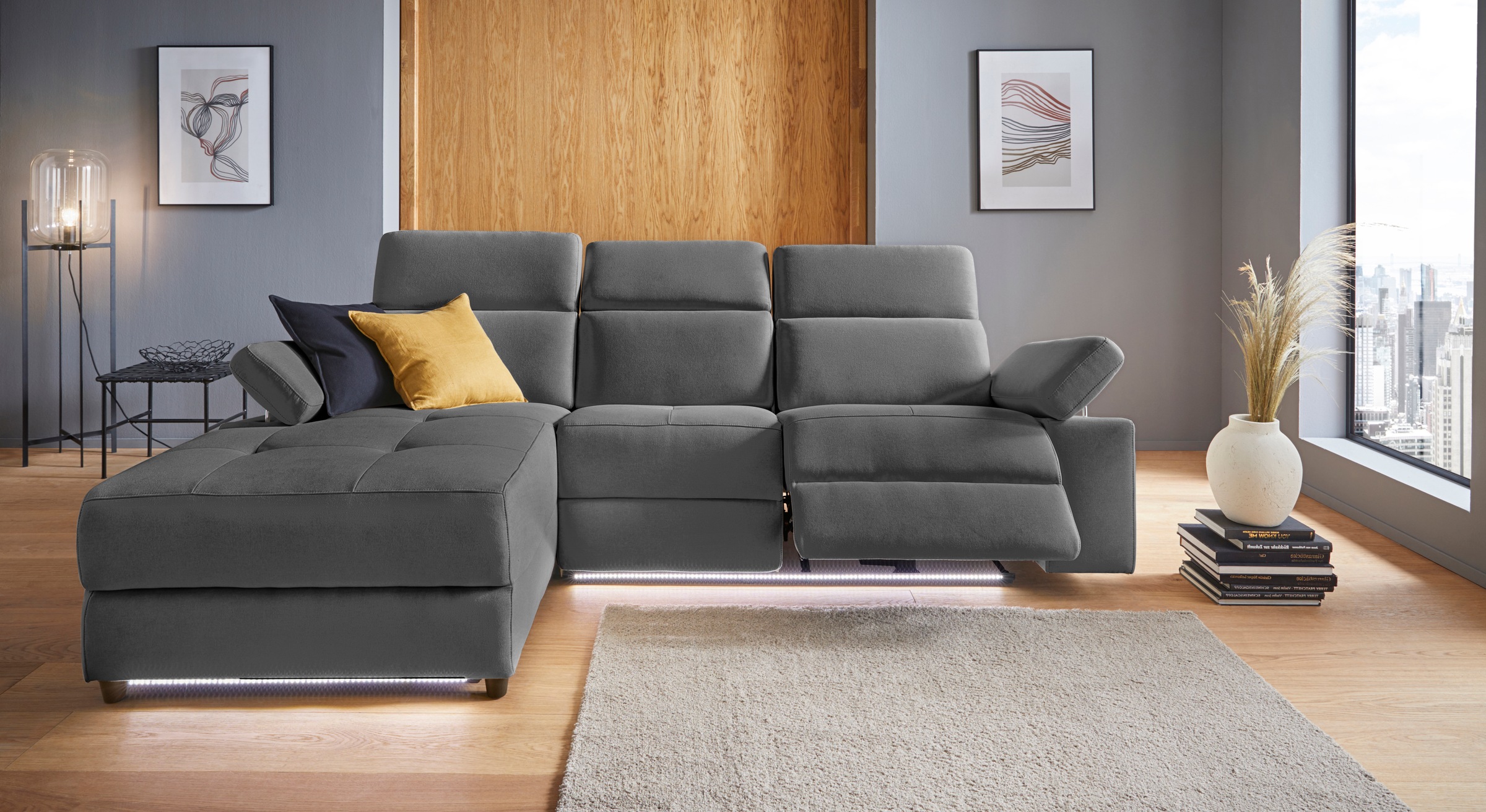 Places of Style Ecksofa »Kilado, L-Form,«, mit Relaxfunktion, verstellbarer günstig online kaufen