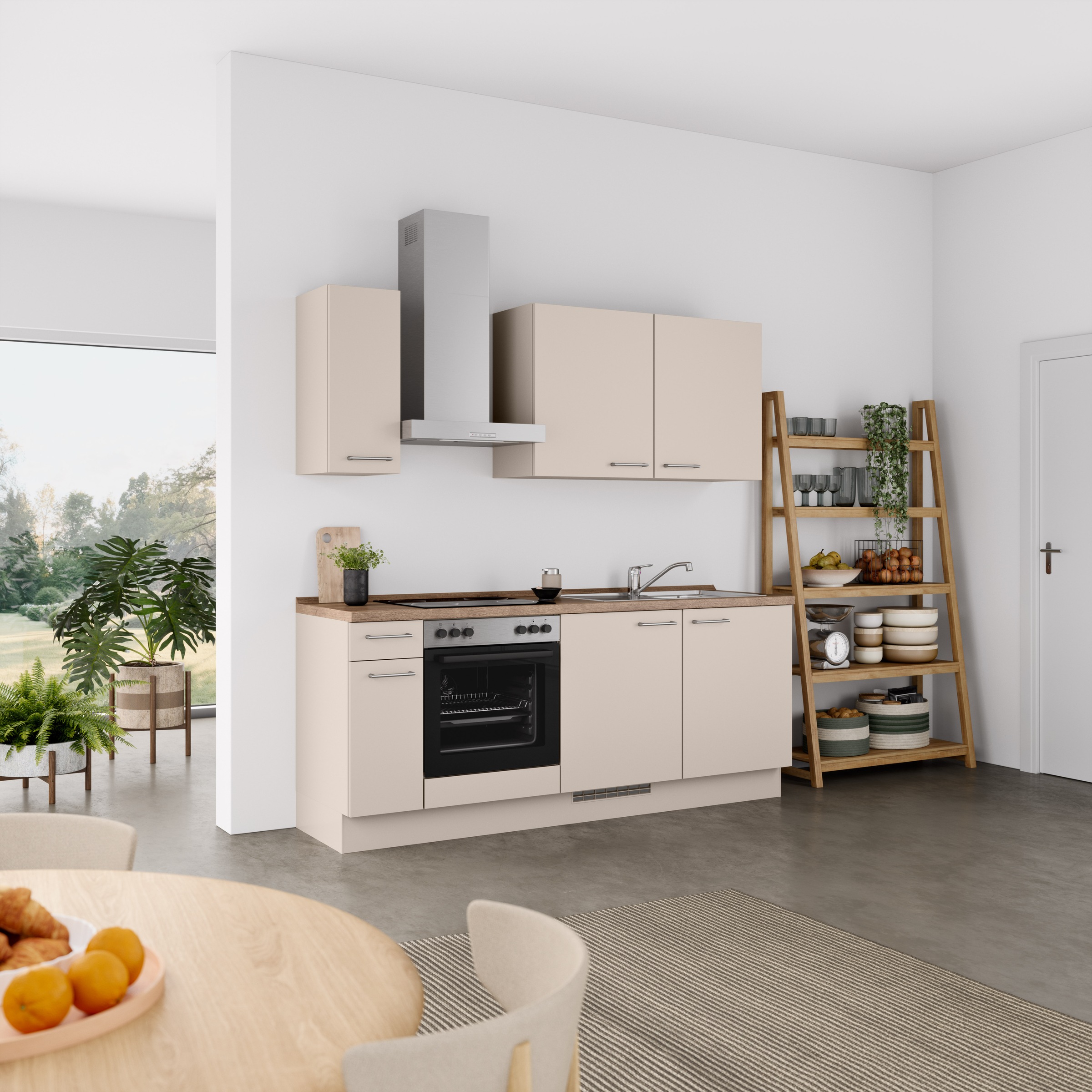 nobilia® Küchenzeile »"Laser I"«, vormontiert, Ausrichtung wählbar, Breite 210 cm, wahlw. mit E-Geräten