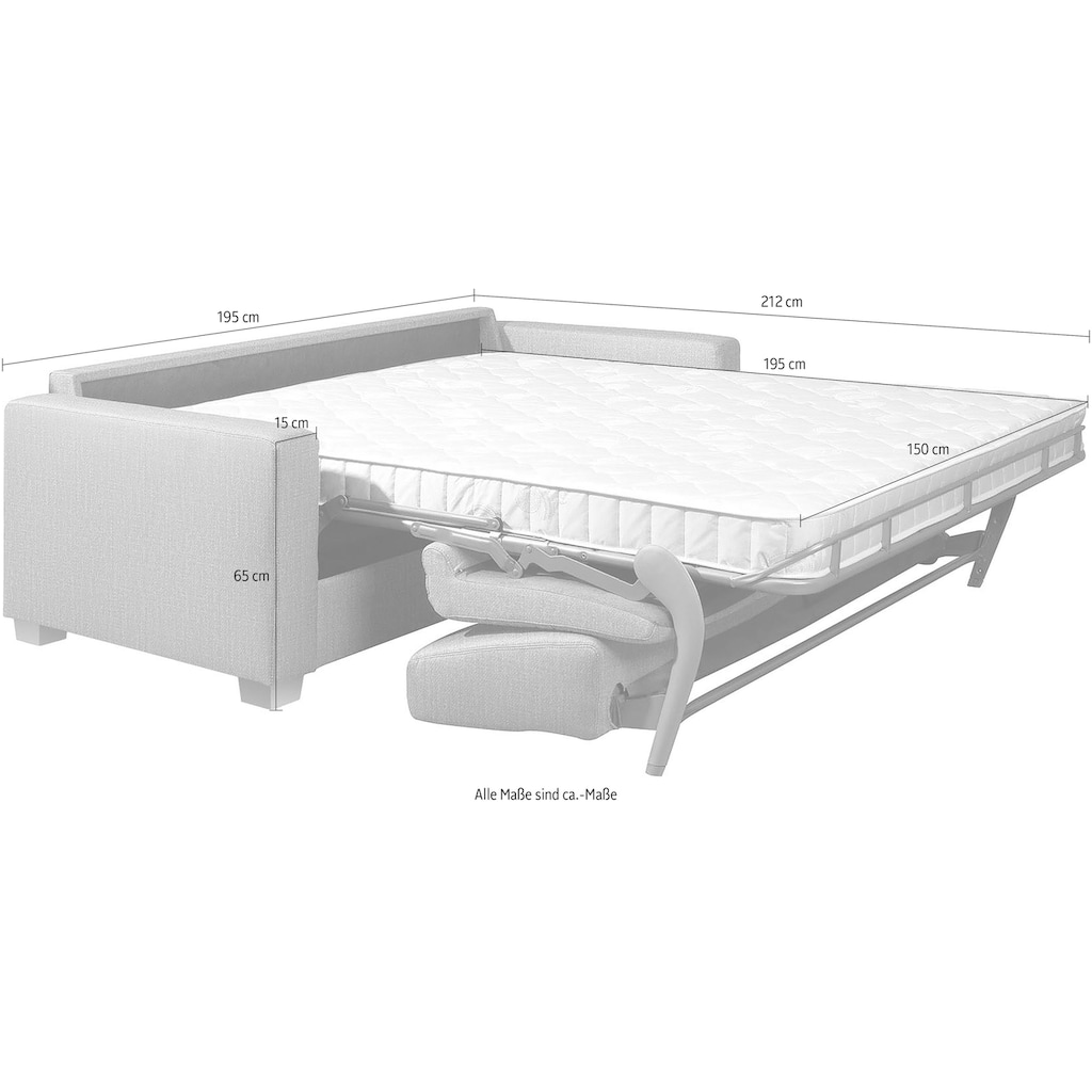 ADA trendline Schlafsofa »Verdi«, mit echter Kaltschaummatratze, zum Ausklappen, Breite 195 cm