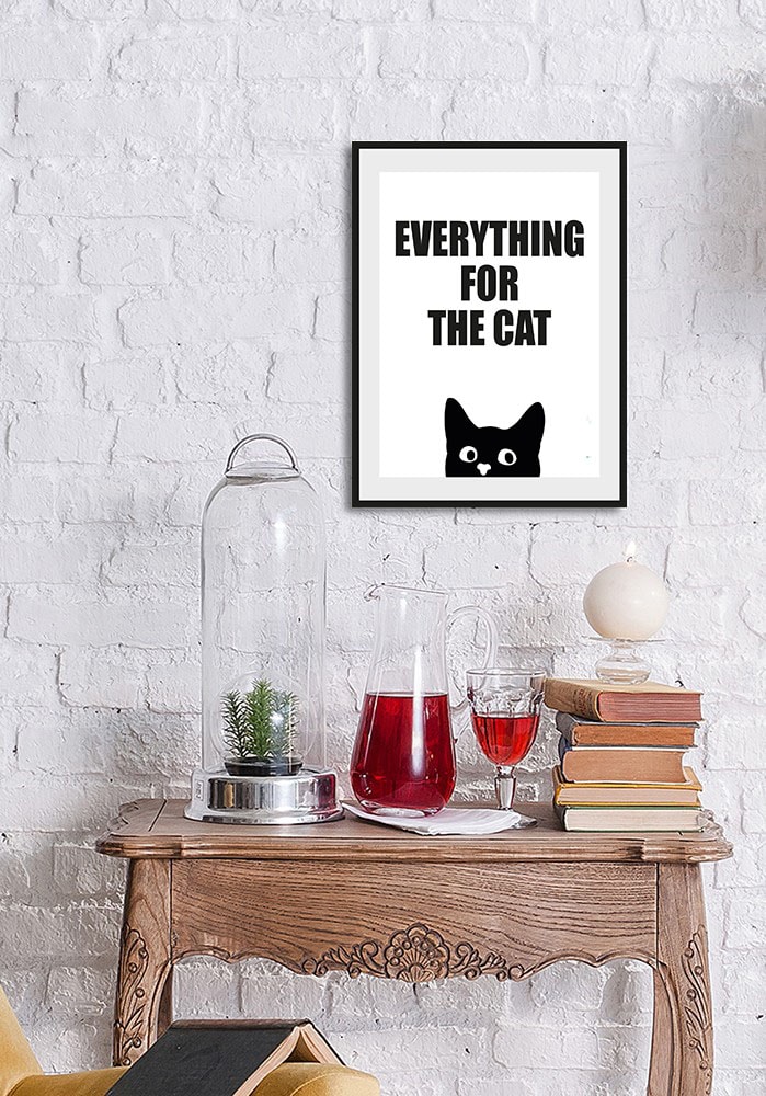 queence Bild »EVERYTHING FOR THE CAT«, Schriftzug-Humor-Sprüche & Texte-Sch günstig online kaufen