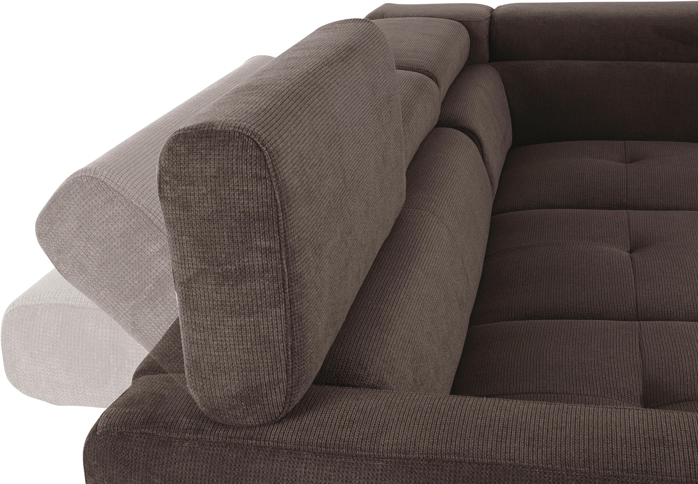 COTTA Ecksofa »Sammy L-Form«, mit Kopfteilverstellung, wahlweise mit Bettfunktion & Bettkasten