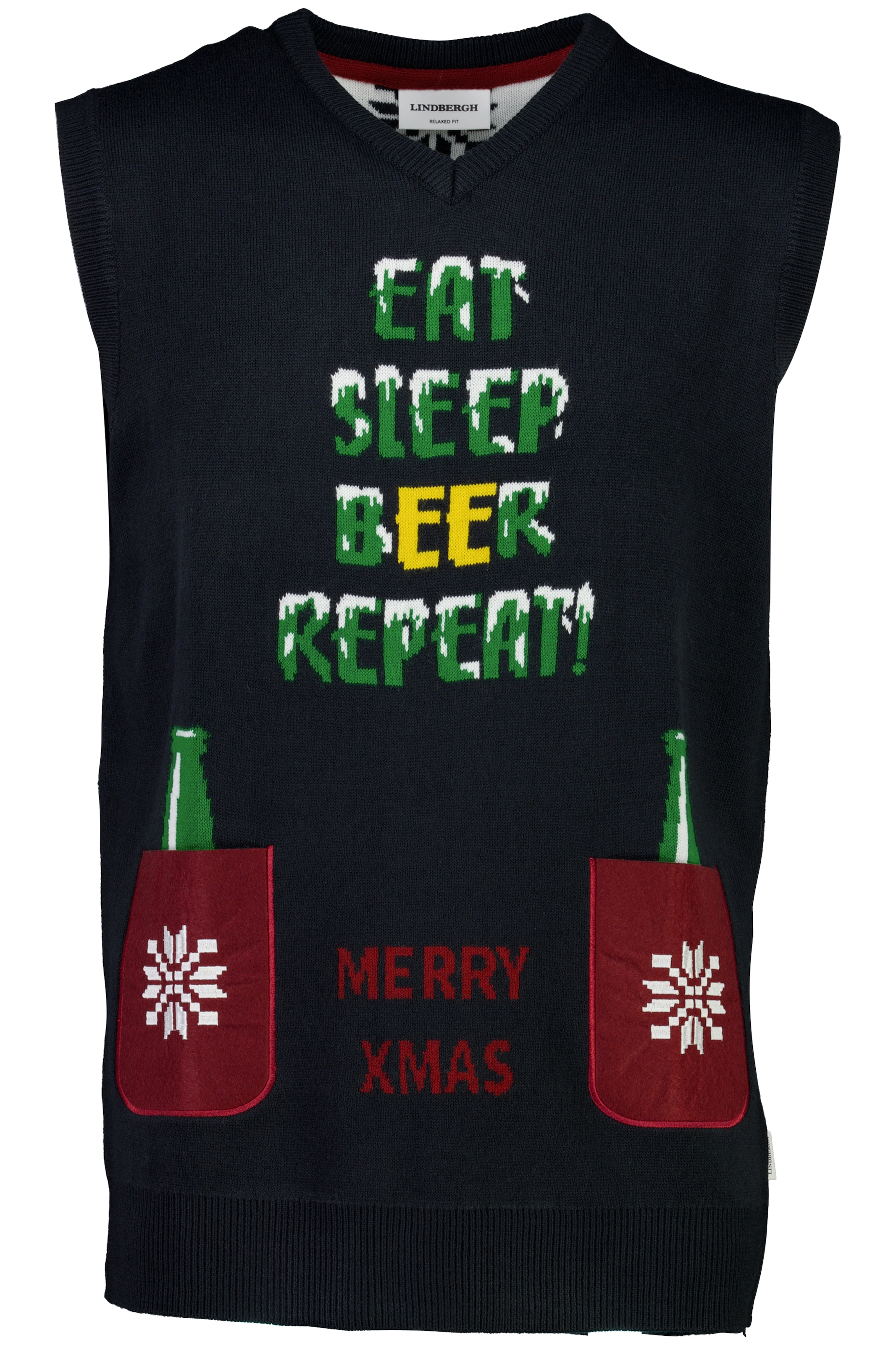 LINDBERGH Pullunder mit weihnachtlichem Intarsien Muster