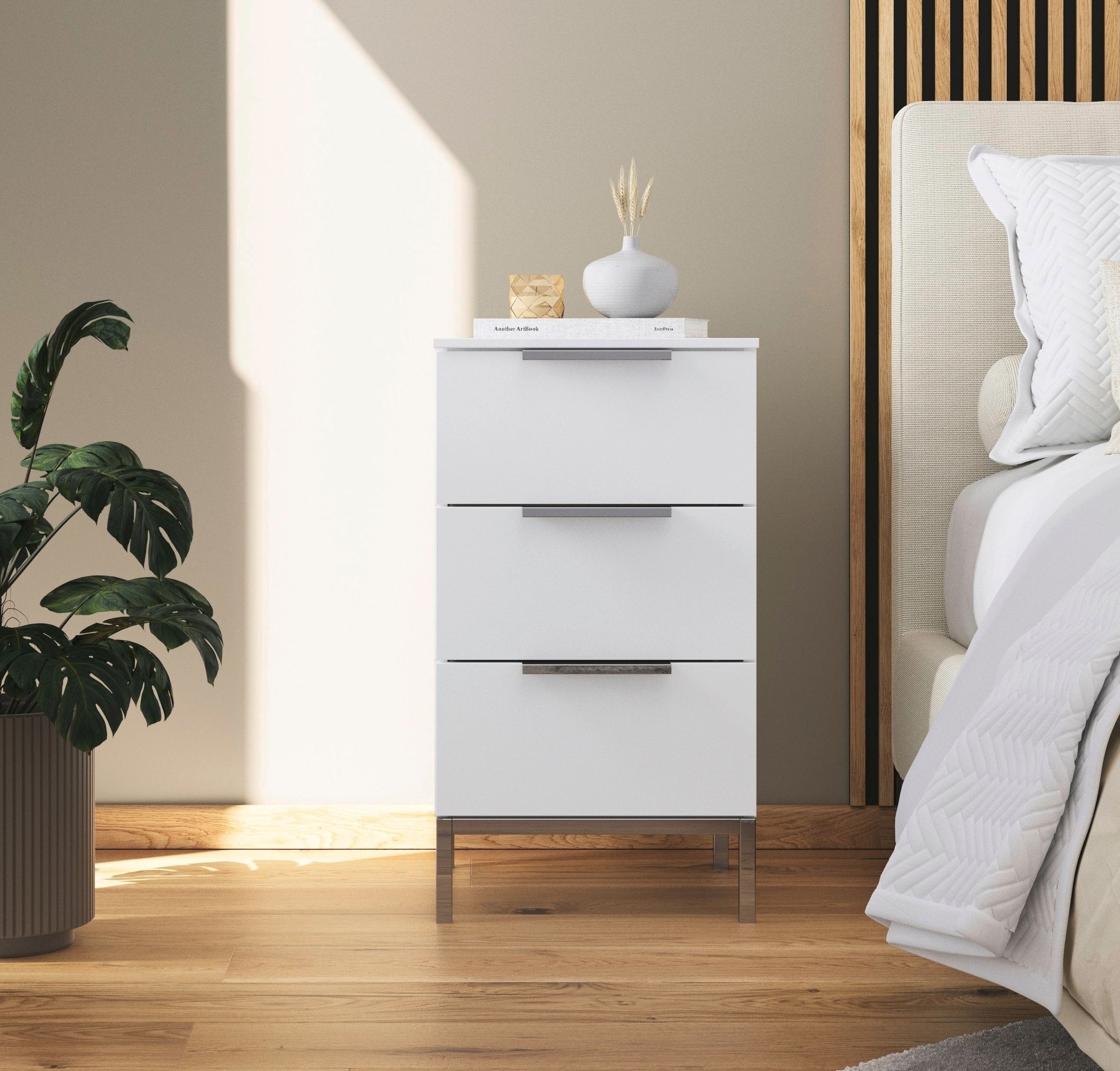 rauch Nachtkommode »Nachttisch Nachtschrank Nachtkonsole FLIPP«, (Breite 40 cm), mit 3 Schubladen und Soft-Close-Funktion