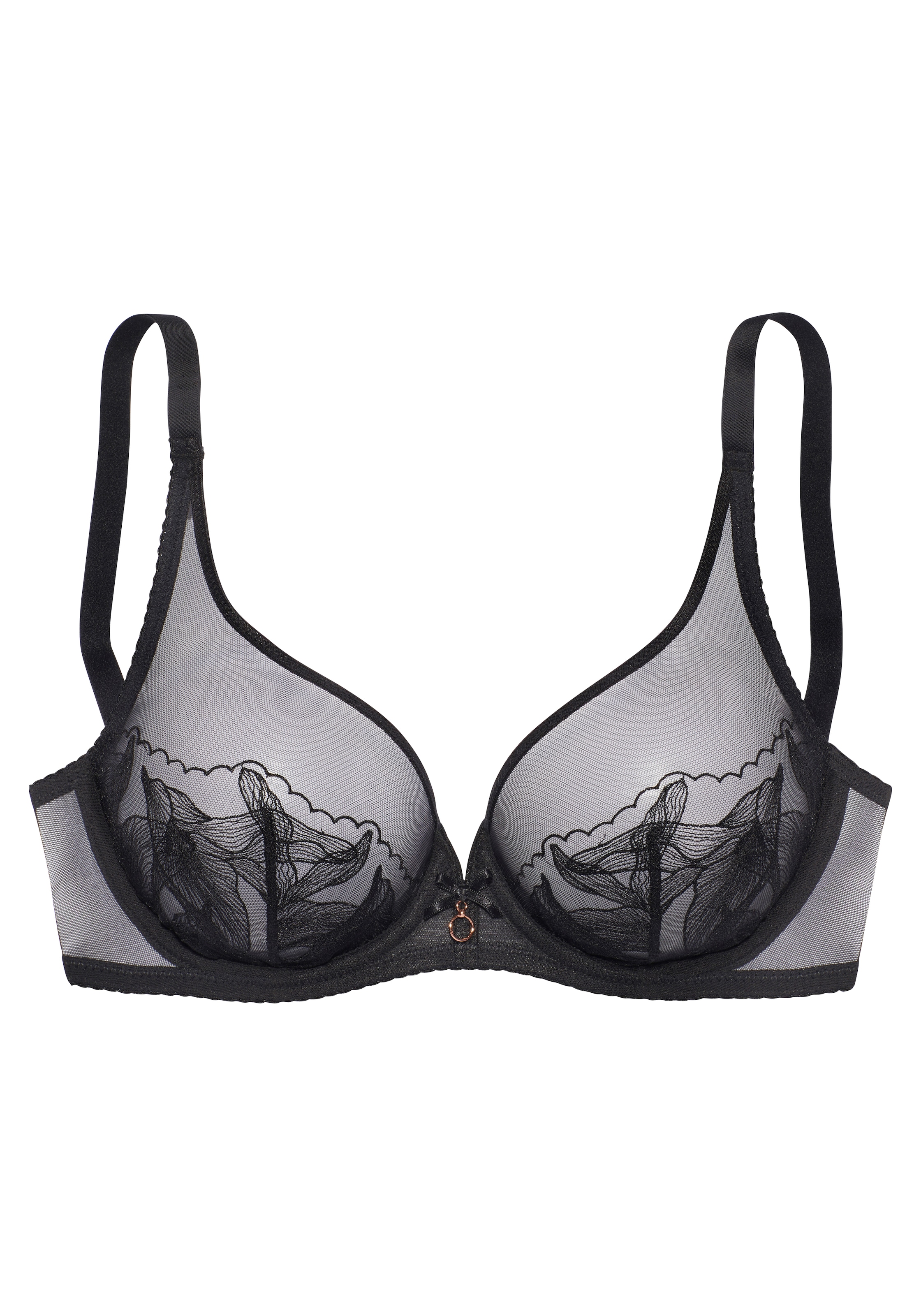 LASCANA Bügel-BH, mit hauchzarter Stickerei, transparente Unterwäsche