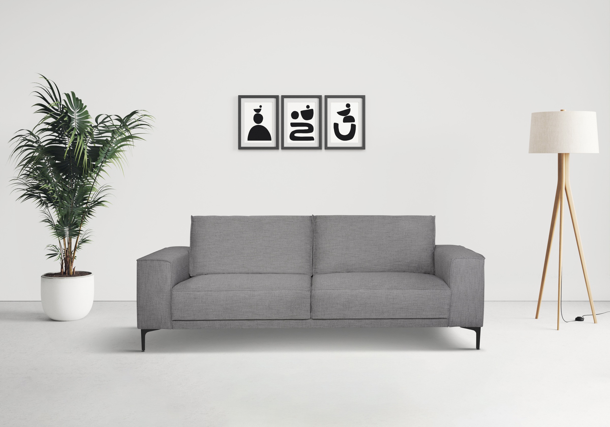 Places of Style 3-Sitzer »3er Sofa Oland, Struktur, Flachgewebe, Luxus-Micr günstig online kaufen
