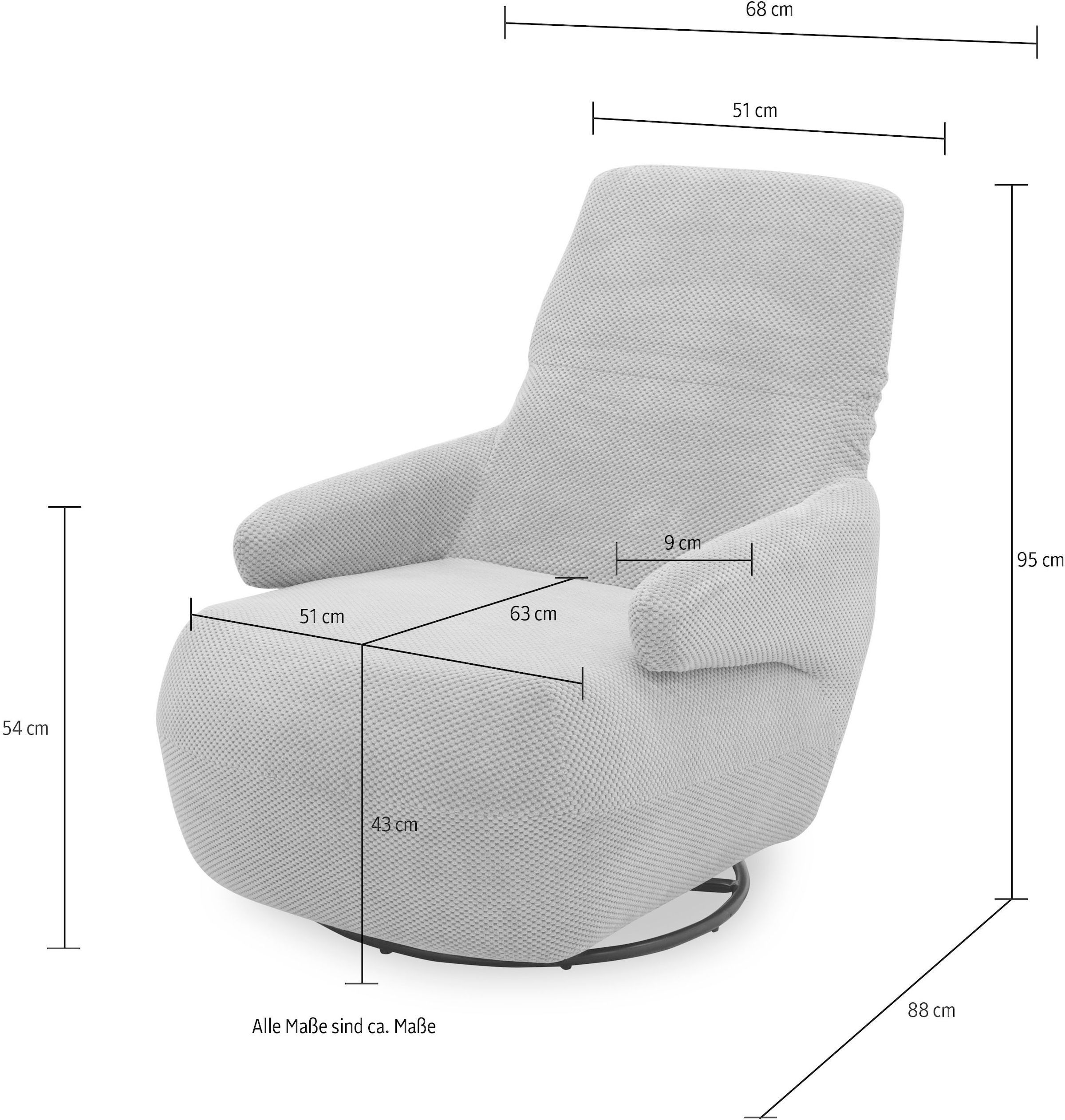 DOMO collection Sessel »700015 mit Rückenverstellung und Drehfunktion«,  wahlweise auch mit Wippfunktion auf Raten bestellen