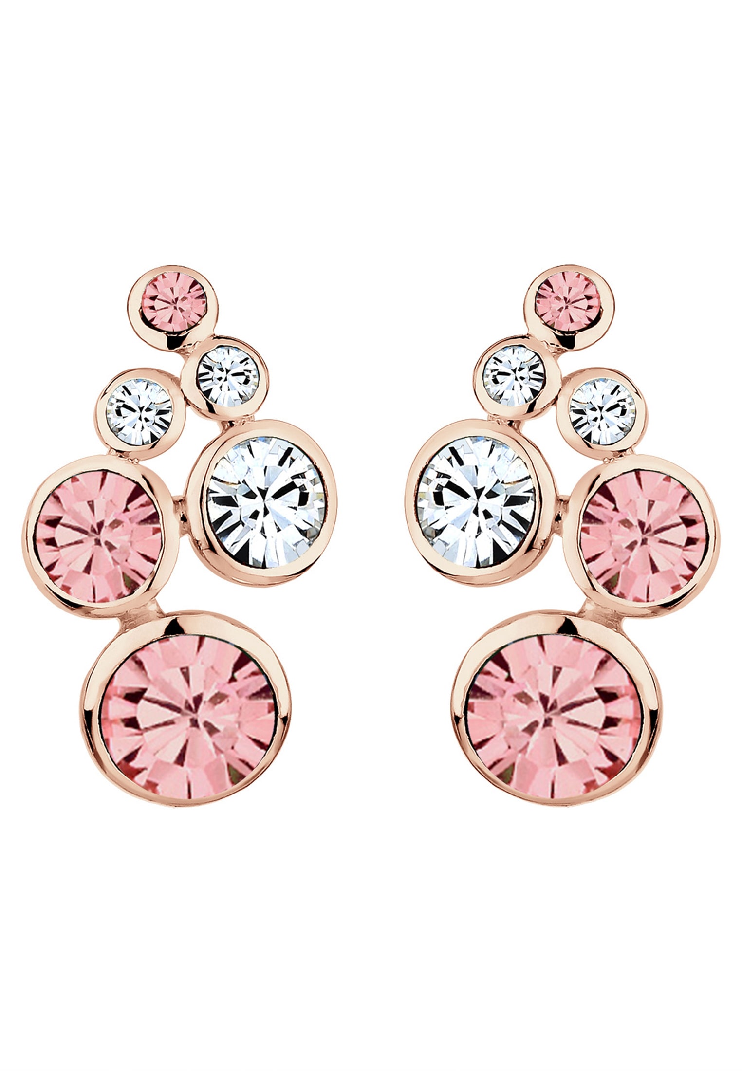Elli Paar Ohrstecker »Ohrstecker GlamourSilber rosegold, mit Kristallen von Swarovski®«