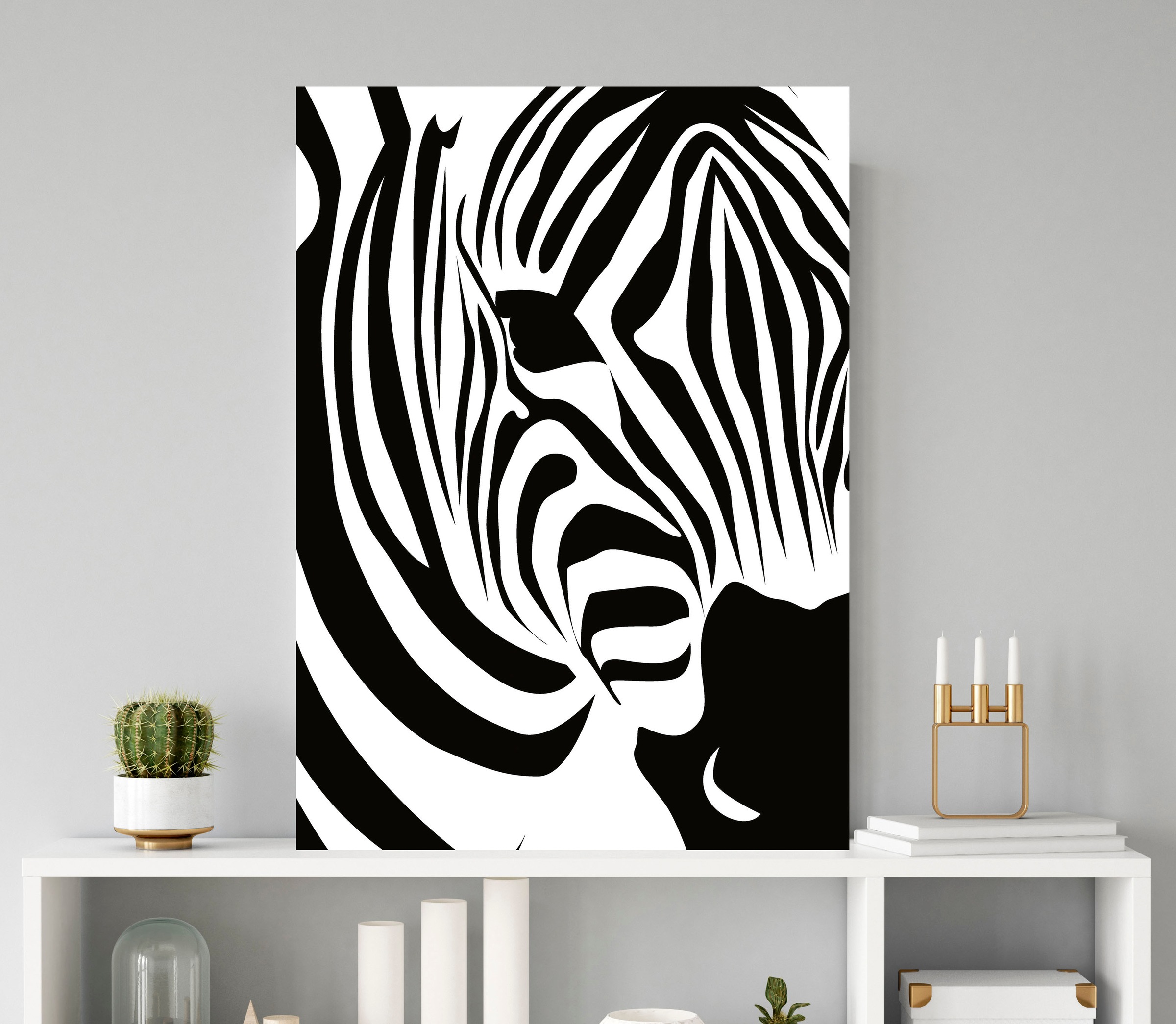queence Metallbild »Zebra« Schwarz-Weiß   Tiere   Zebras 1 Stk. tlg. Stahls günstig online kaufen