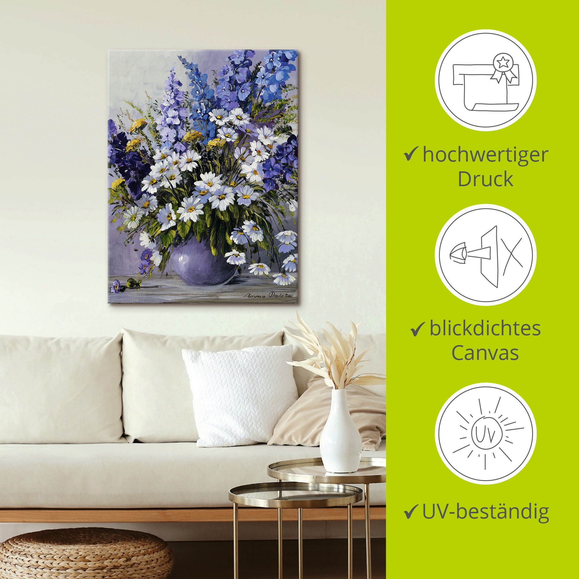 Artland Wandbild »Rittersporn«, Blumen, (1 St.), als Leinwandbild, Poster in verschied. Größen