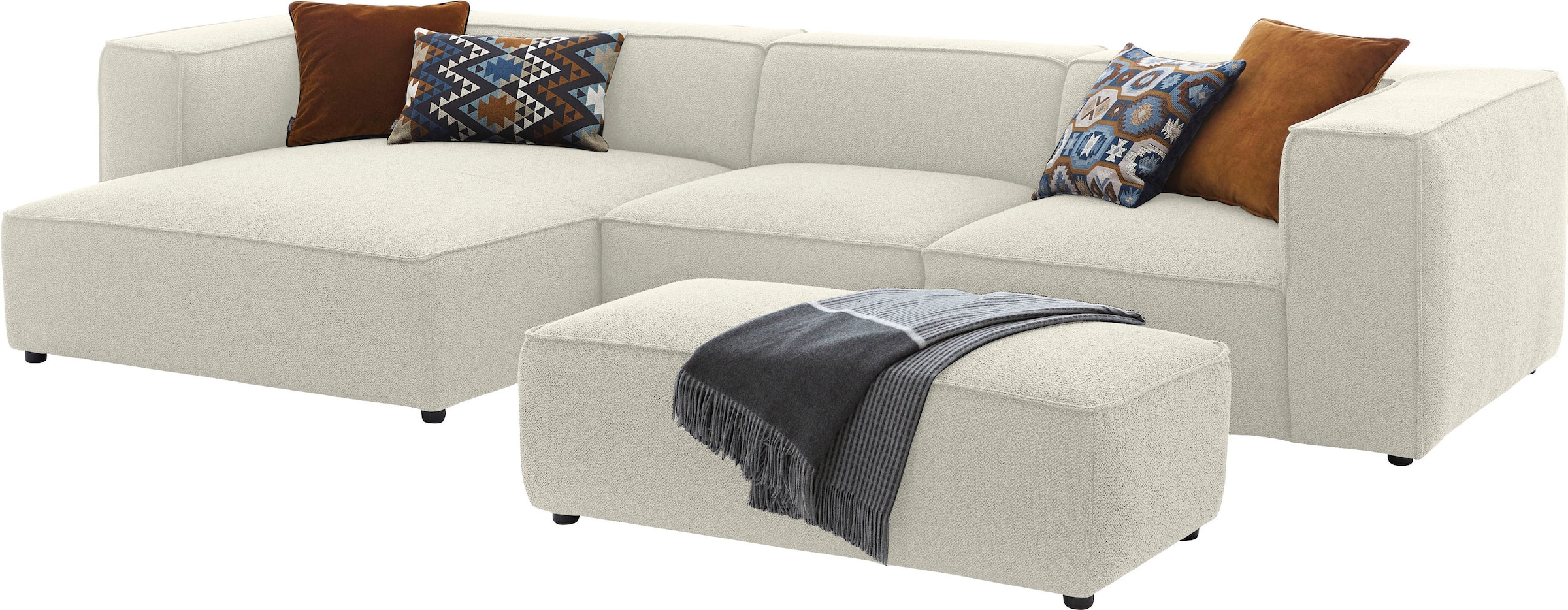 W.SCHILLIG Ecksofa »around-the-block«, mit eleganter Biese, mit Federkern, Breite 341 cm