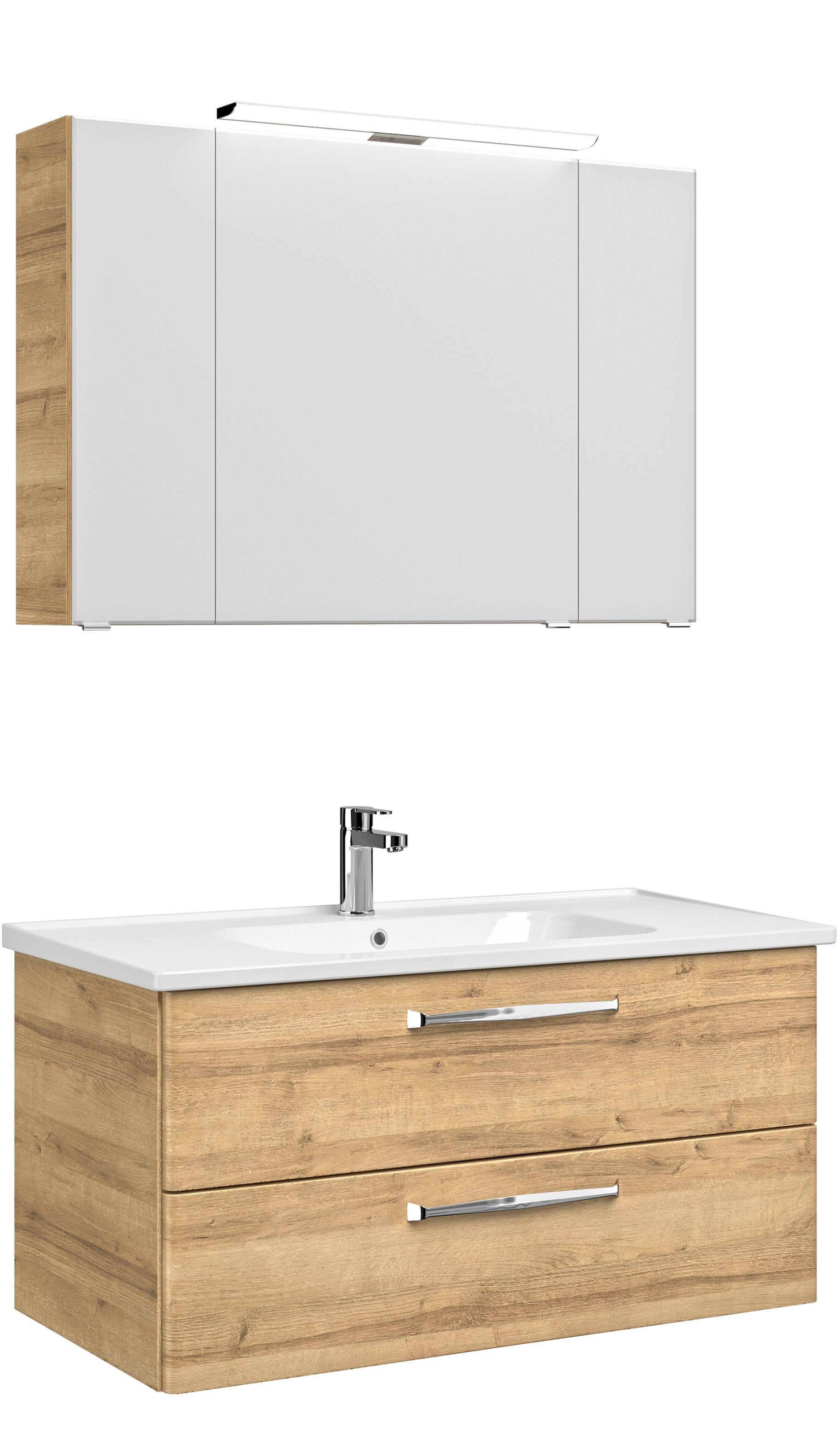 Saphir Badmöbel-Set »Trentino 2-teilig Keramik-Waschtisch, Spiegelschrank m günstig online kaufen