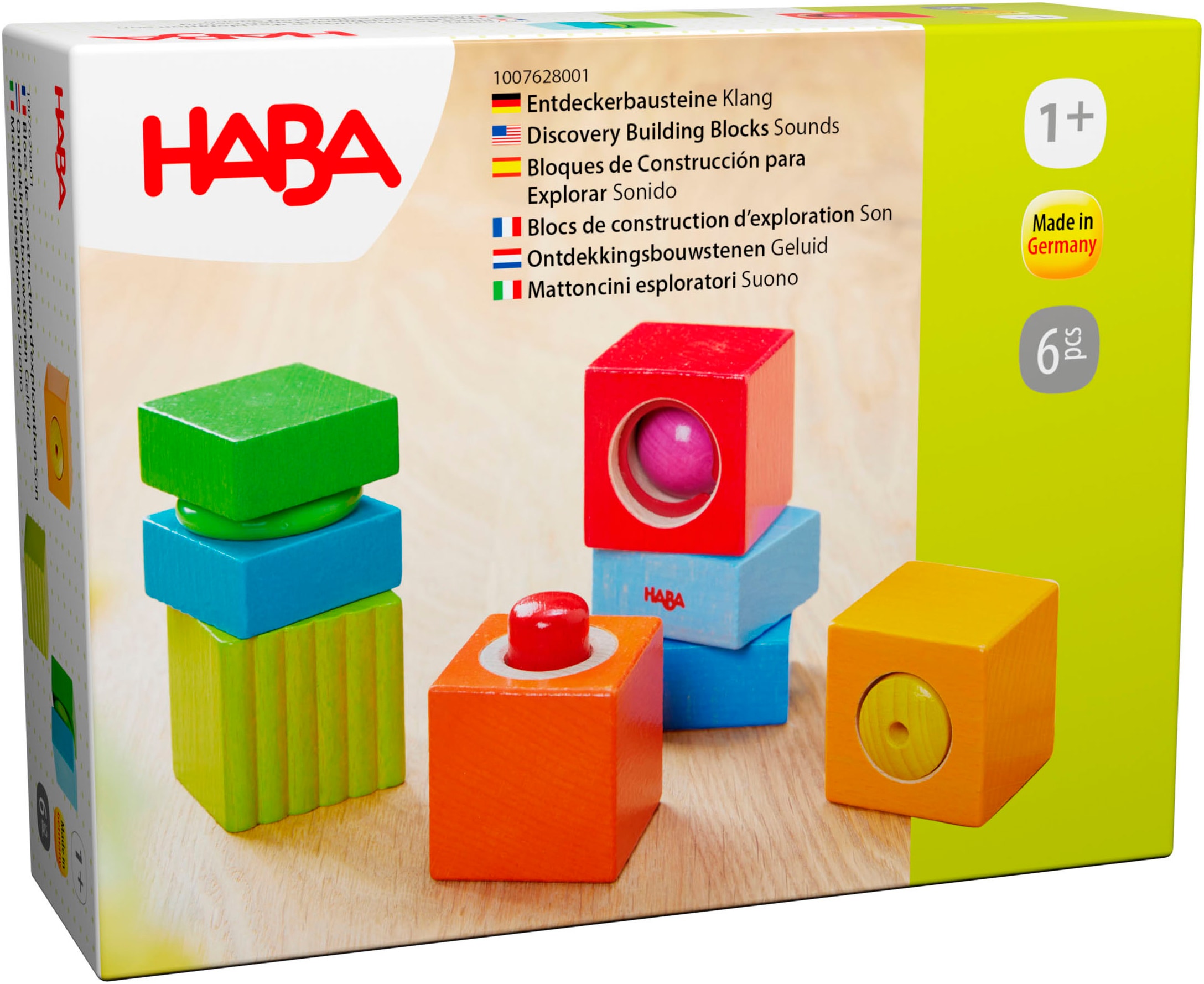 Haba Spielbausteine »Entdeckersteine, Klangspaß«, (6 St.), mit Soundeffekt, Made in Germany