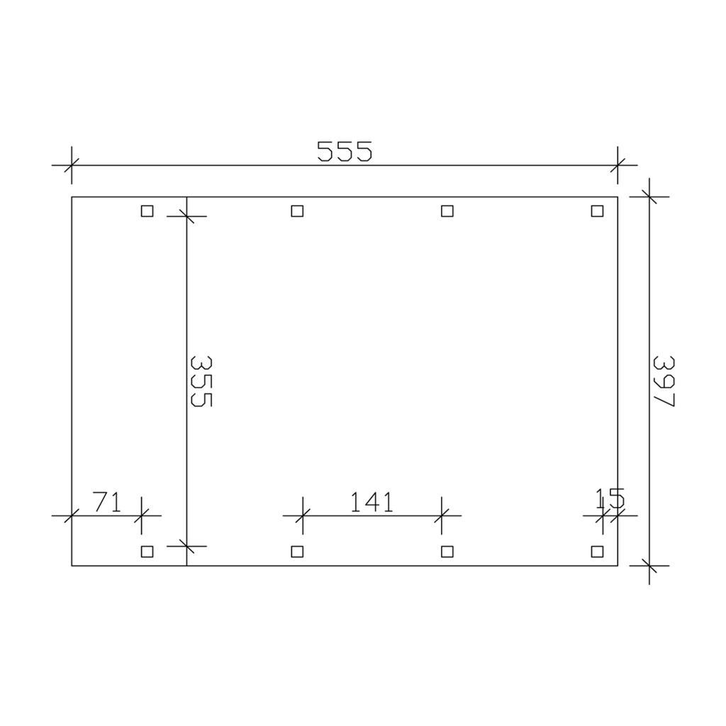 Skanholz Einzelcarport »Friesland«, Fichtenholz, 355 cm, dunkelgrau