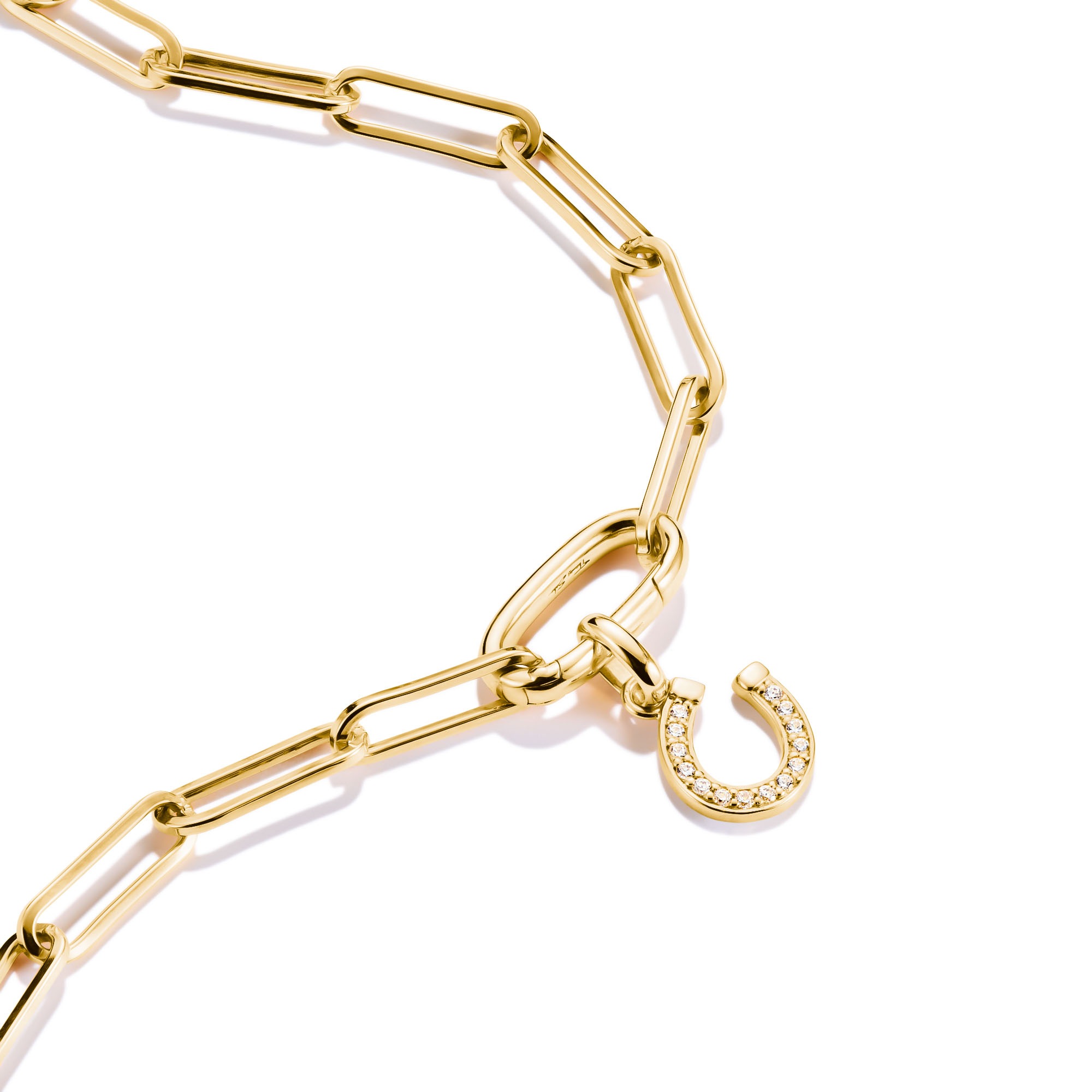 THOMAS SABO Charm-Einhänger »Charm Hufeisen-Design vergoldet - Connect, CC1280-414-14«, mit Zirkonia (synth.)