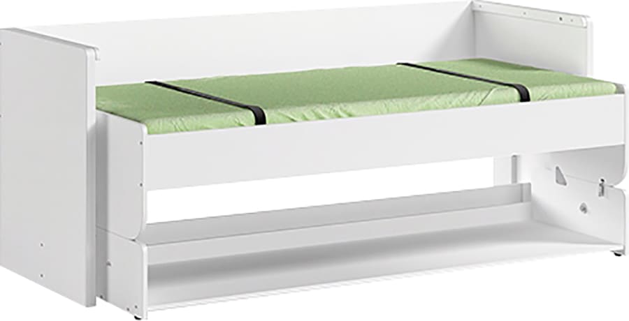 Vipack Einzelbett »Denver 90/200, Die 2 In 1 Lösung Für Das Kinderzimmer, Viel Funktion« B/H/T Ca. 216, 5x146, 5x109, 5cm, Dekor Weiß, Schwenkbar