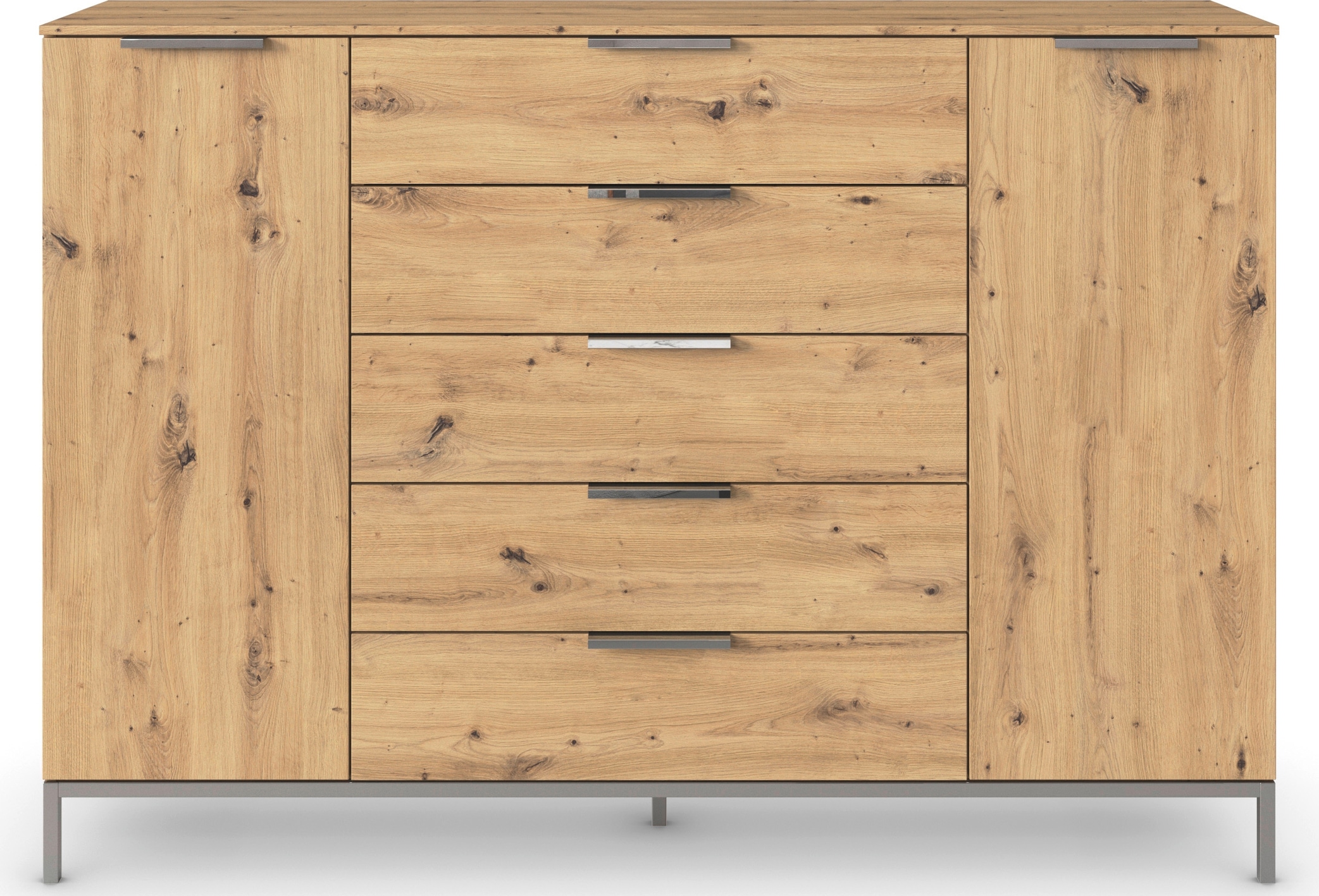 rauch Kombikommode »Kommode Türkommode Sideboard Kombikommode FLIPP«, (Breite 160/180 cm mit 4 Einlegeböden), 2-türig mit 5 Schubladen und Soft-Close-Funktion in zwei Breiten