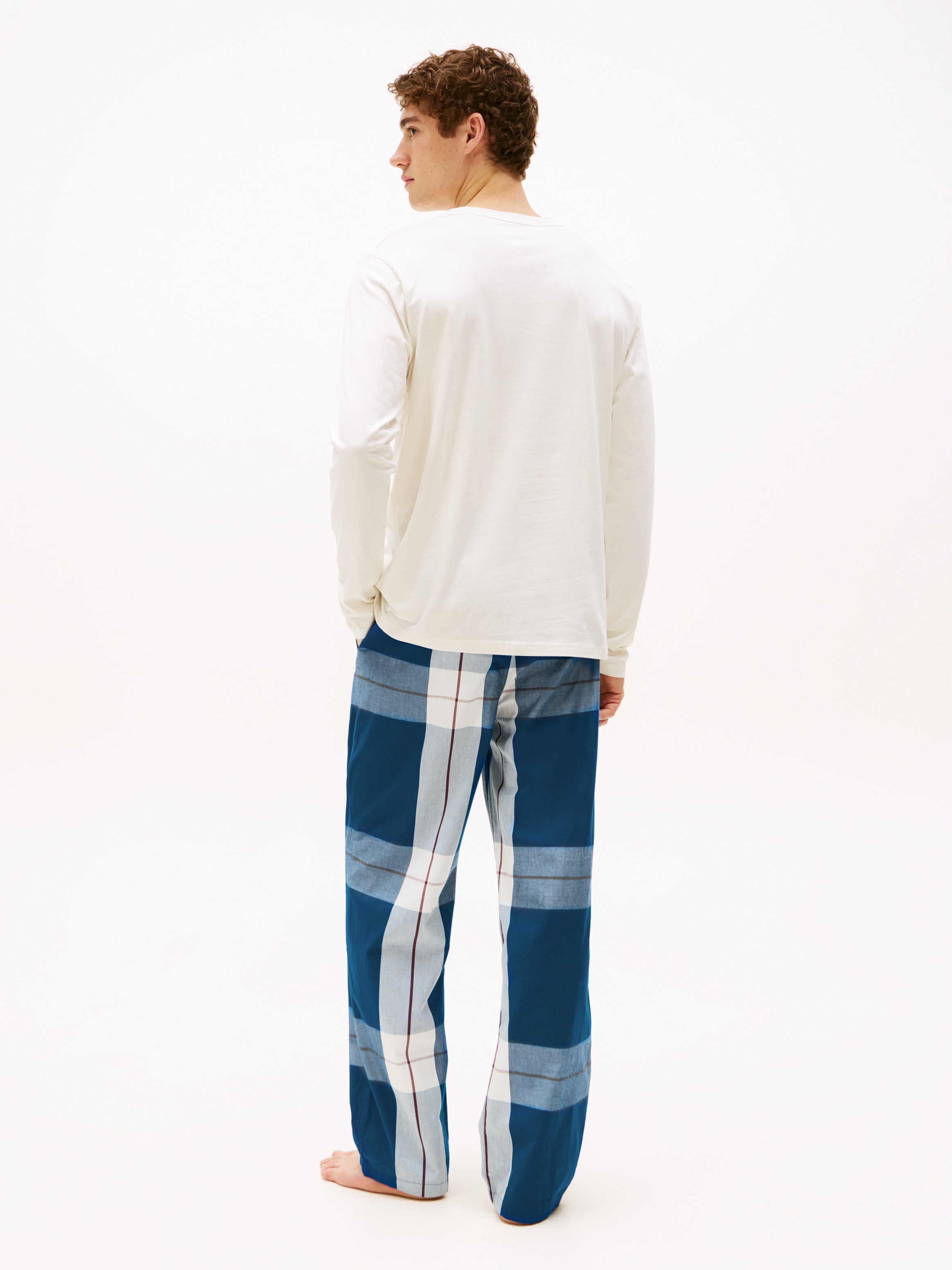 Tommy Hilfiger Underwear Schlafanzug »LS WOVEN PJ SET PRINT DRAWSTRING«, (Set, 2 tlg.), mit Print