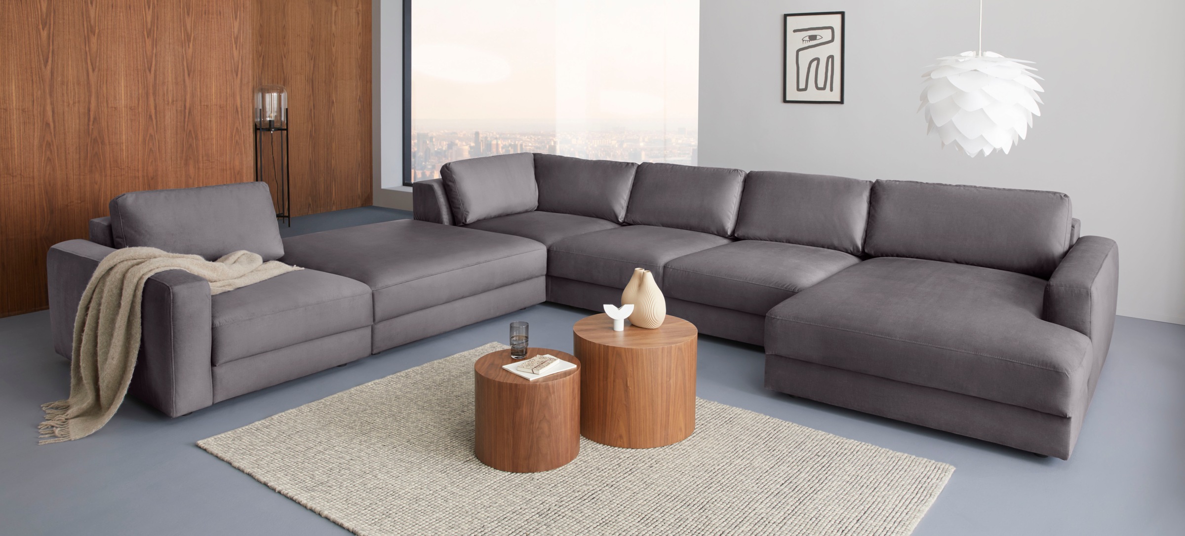 Places of Style Wohnlandschaft »Bloomfield, U-Form«, In verschiedenen Größen bestellbar