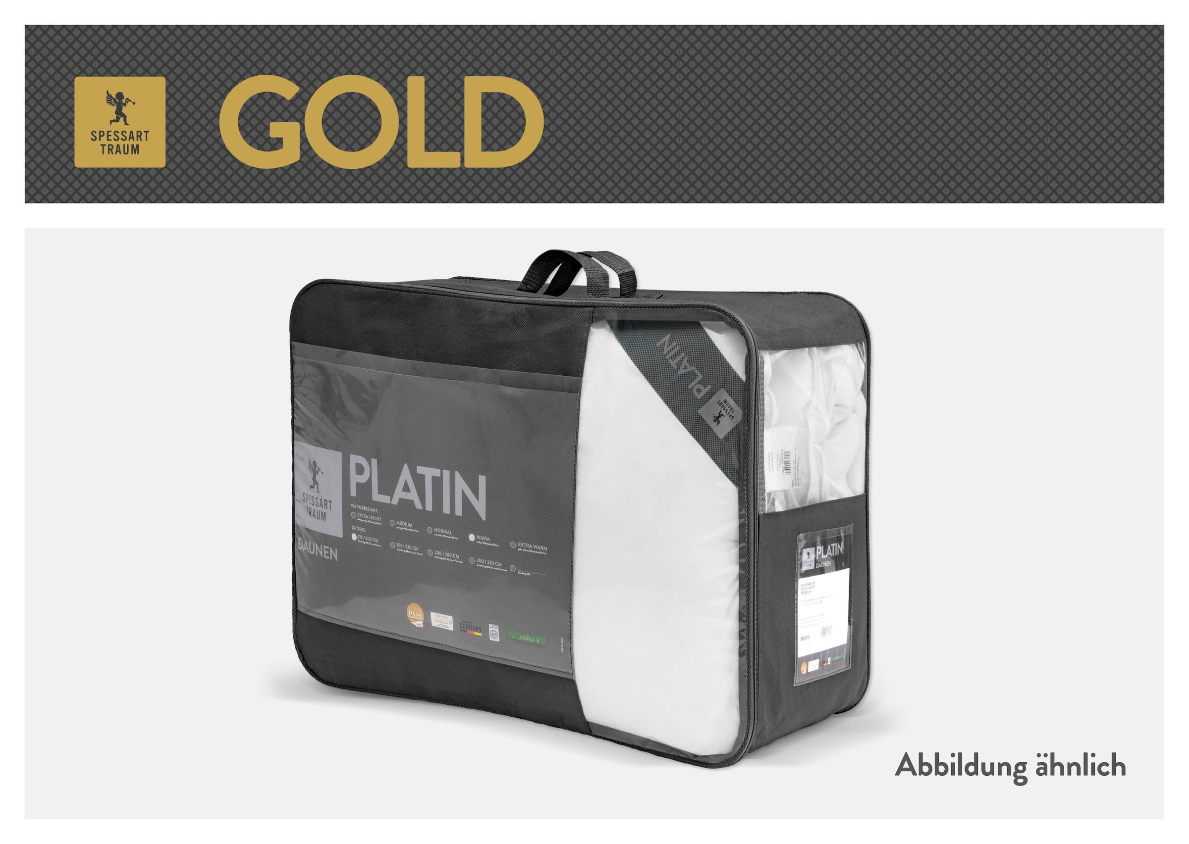 SPESSARTTRAUM Gänsedaunenbettdecke »Gold« extraleicht Füllung 100Gaensedaunen 1 Stk. tlg. hergestellt in Deutschland, allergikerfreundlich