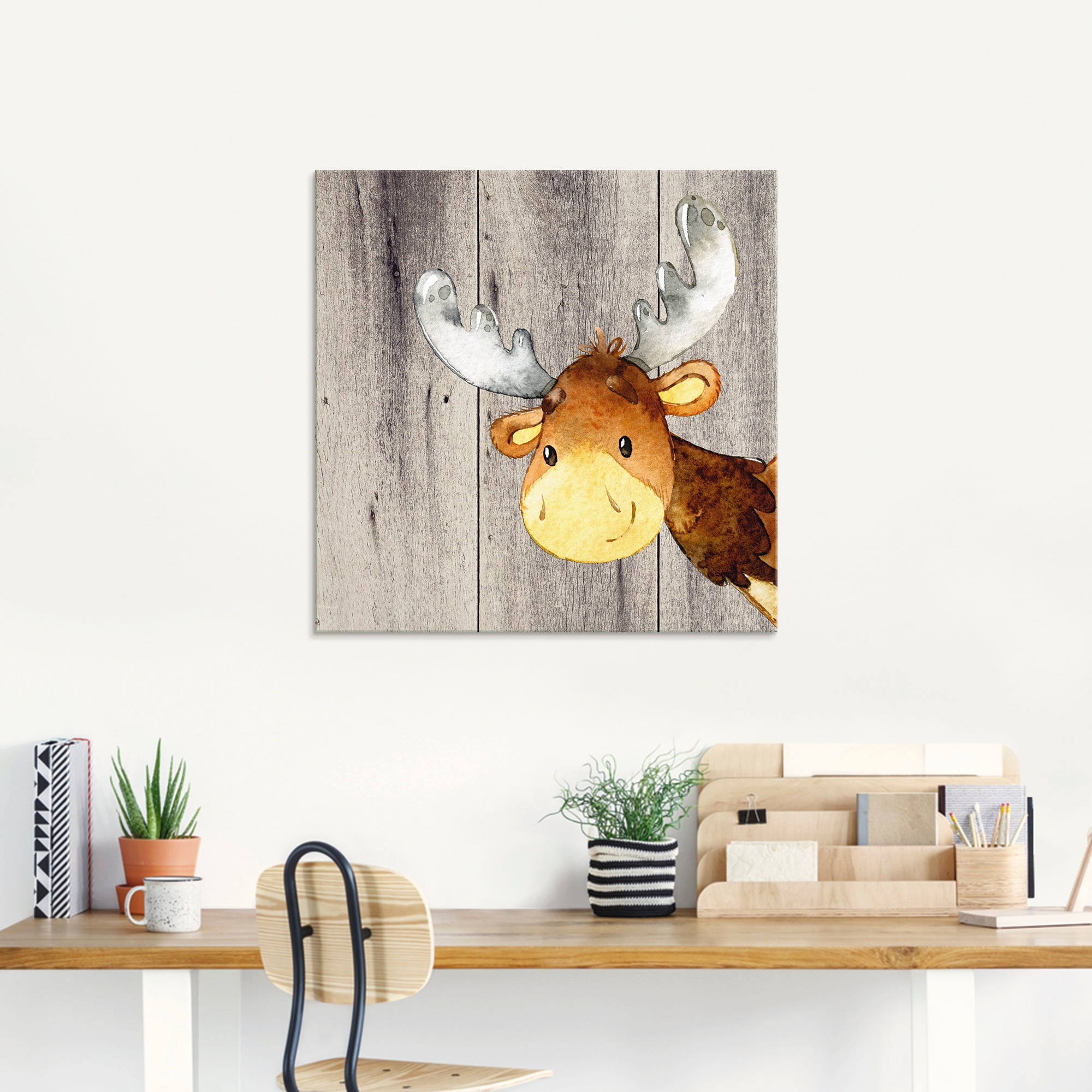 Artland Glasbild »Waldland Freunde - Hirsch«, Tiere, (1 St.), in verschiedenen Größen
