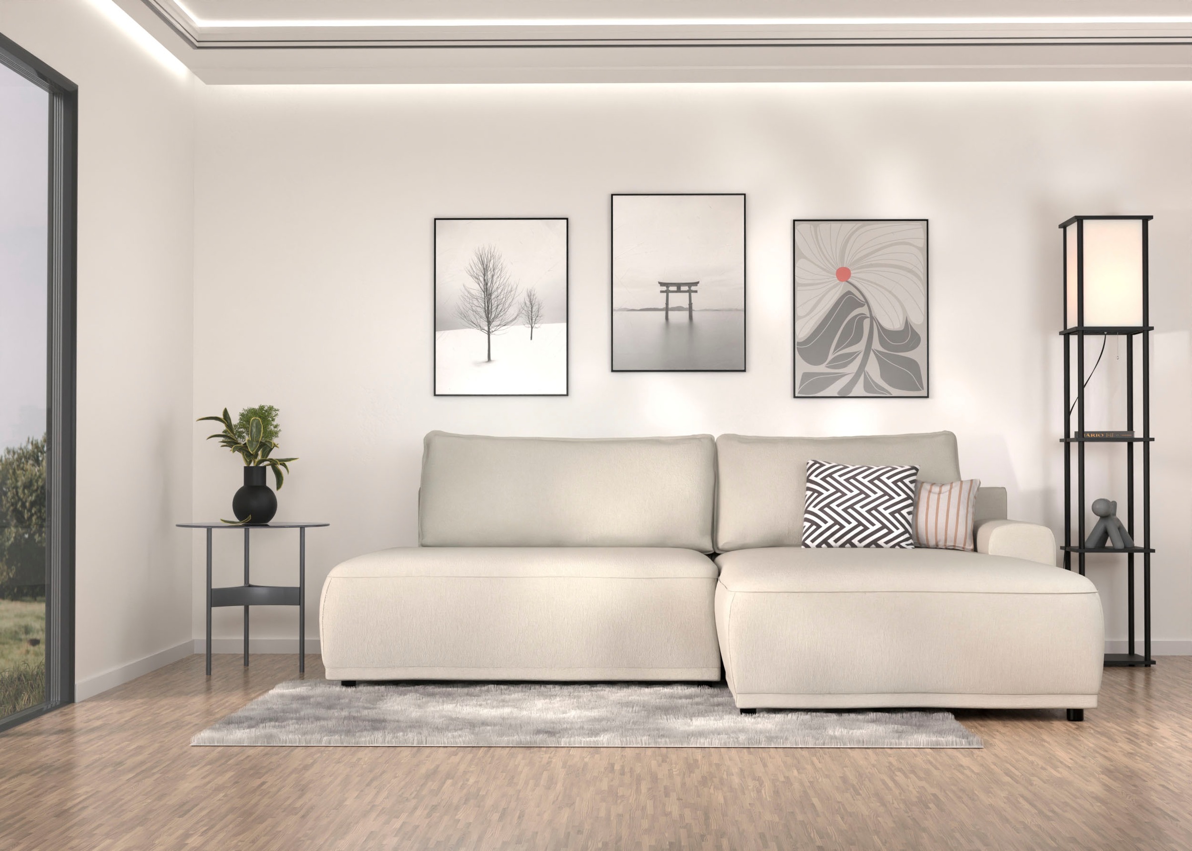 TRENDMANUFAKTUR Ecksofa »Fordon II, Schlafsofa mit Bettkasten, Couch in L-F günstig online kaufen