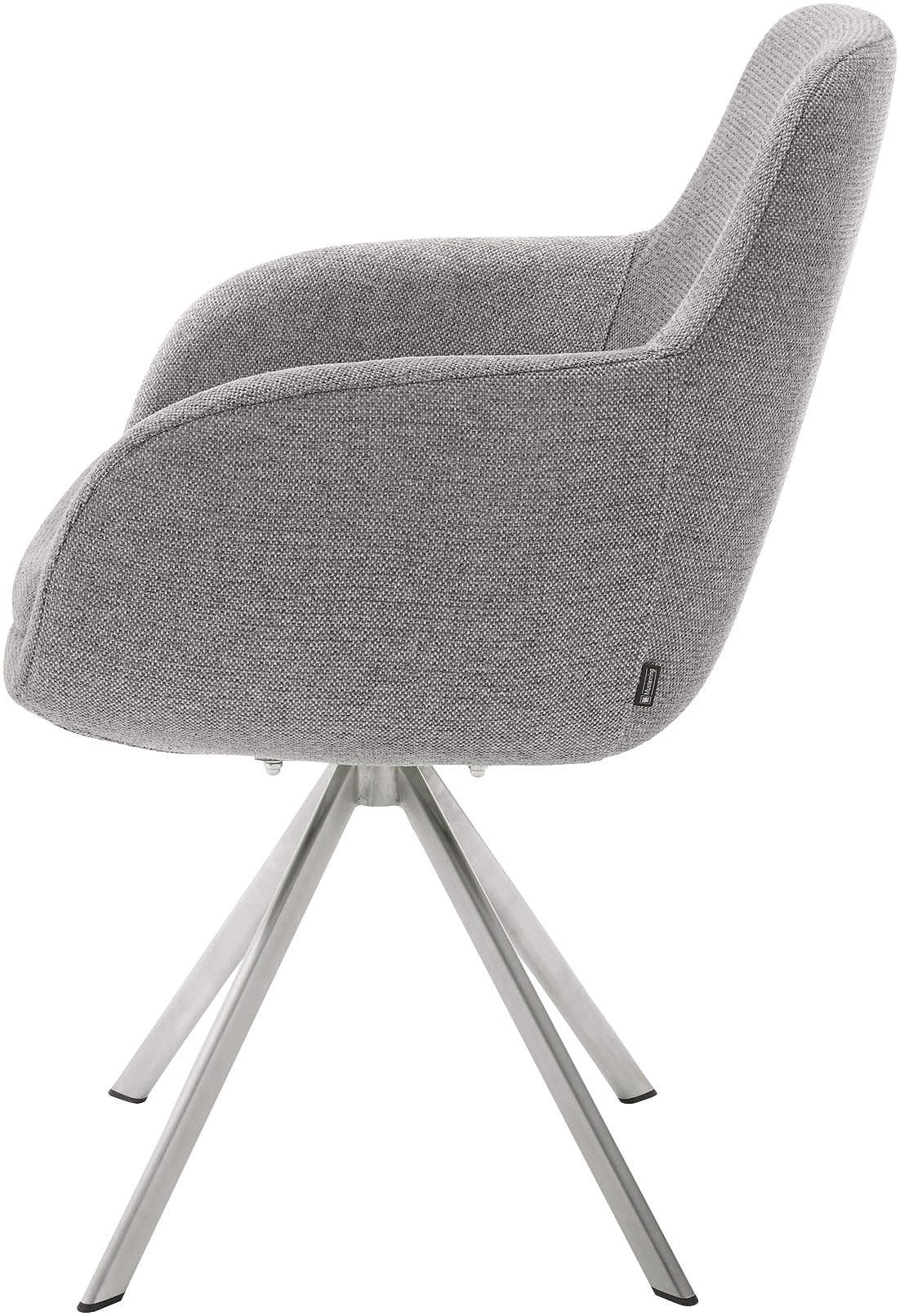 Musterring Esszimmerstuhl »Tavia«, (Set), 2 St., Chenille, Stativgestell Edelstahl, wahlweise mit Drehfunktion, diverse Farben