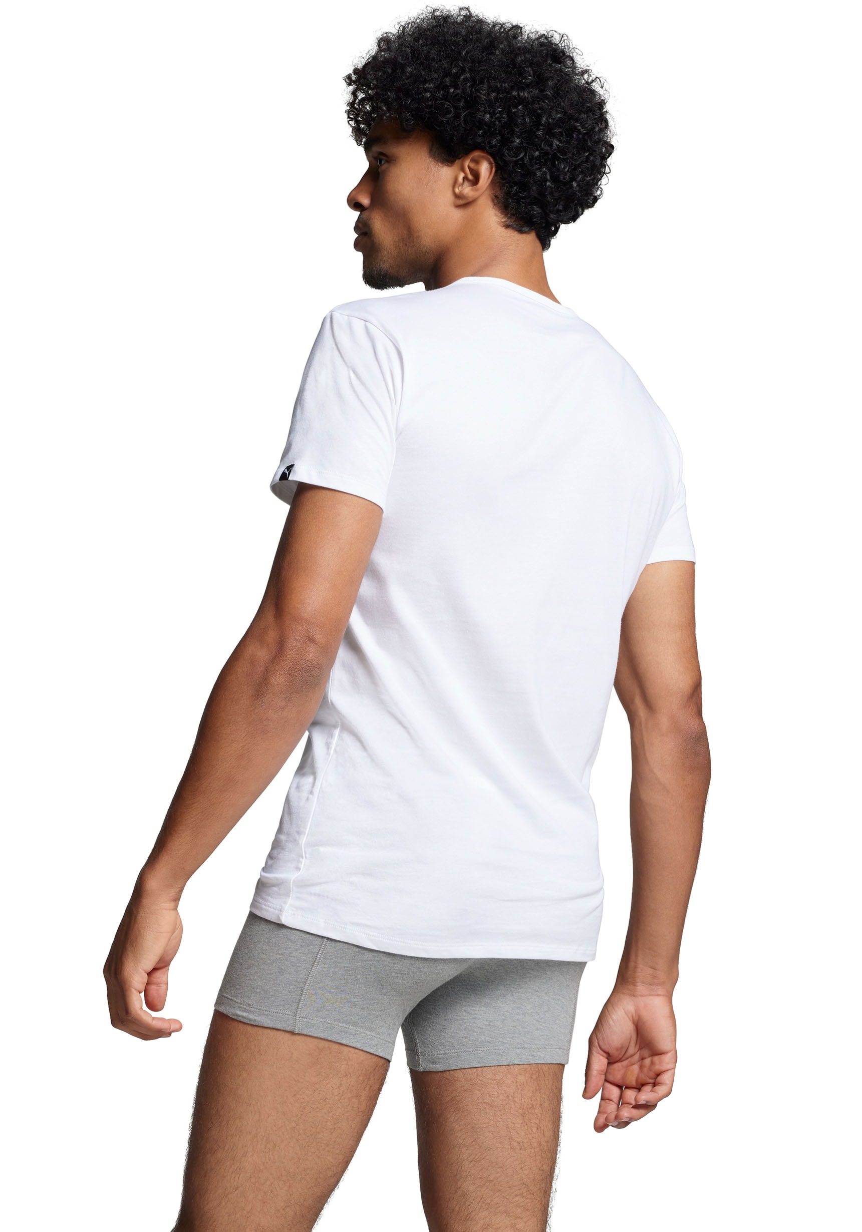 PUMA T-Shirt »PUMA BASIC 2P V-NECK TEE«, (2er Pack), V-Ausschnitt, Kurzarm, elastisch, Baumwolle