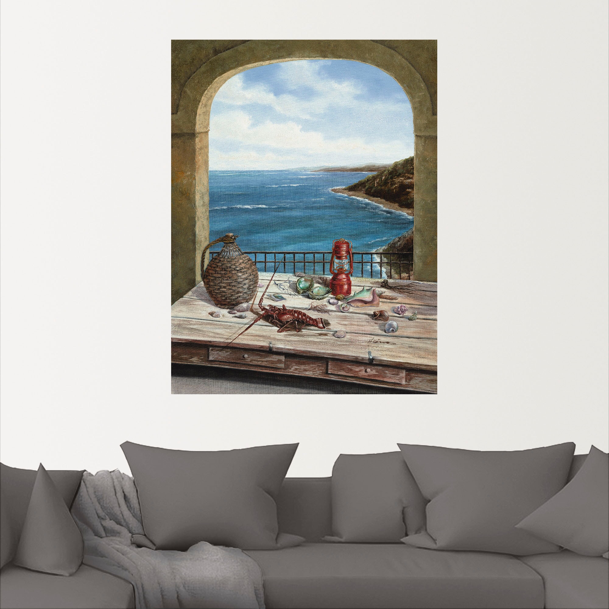 Artland Wandbild »Stillleben am Meer«, Fensterblick, (1 St.), als Alubild, Outdoorbild, Leinwandbild, Poster, Wandaufkleber