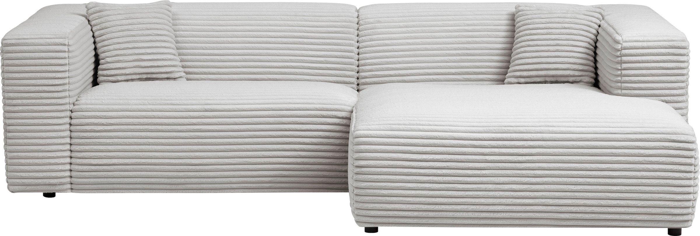 andas Ecksofa »BAKELS, L-Form in Cord oder Boucle-Stoff, moderne Couch«, wahlweise Recamiere rechts/links, bequemer Sitzkomfort