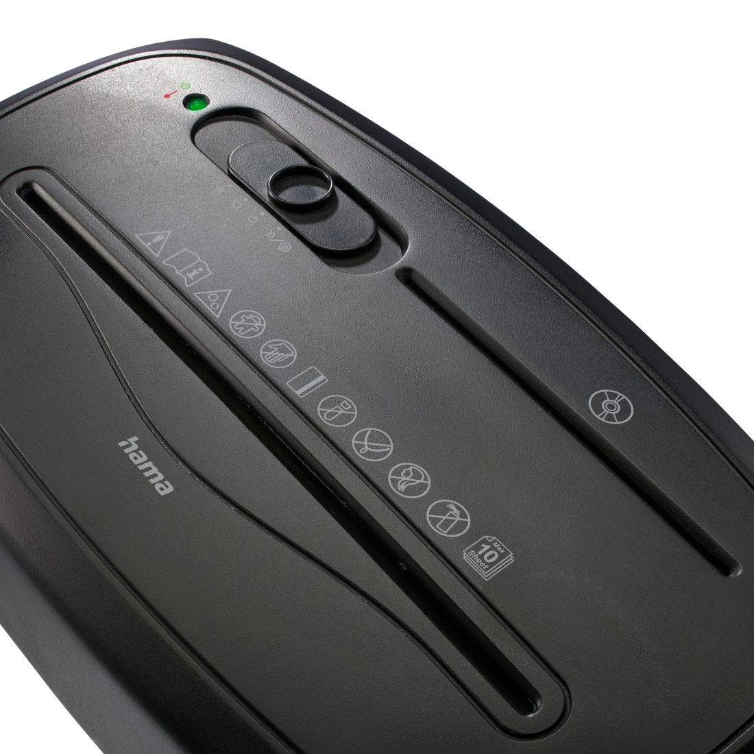 Hama Aktenvernichter »Aktenvernichter Partikelschnitt (auch Plastik/CD, Korb, 10 Blatt, P4)« Mit Papierkorb, 4 x 40 mm Schnitzel, Automatik, Rücklauf