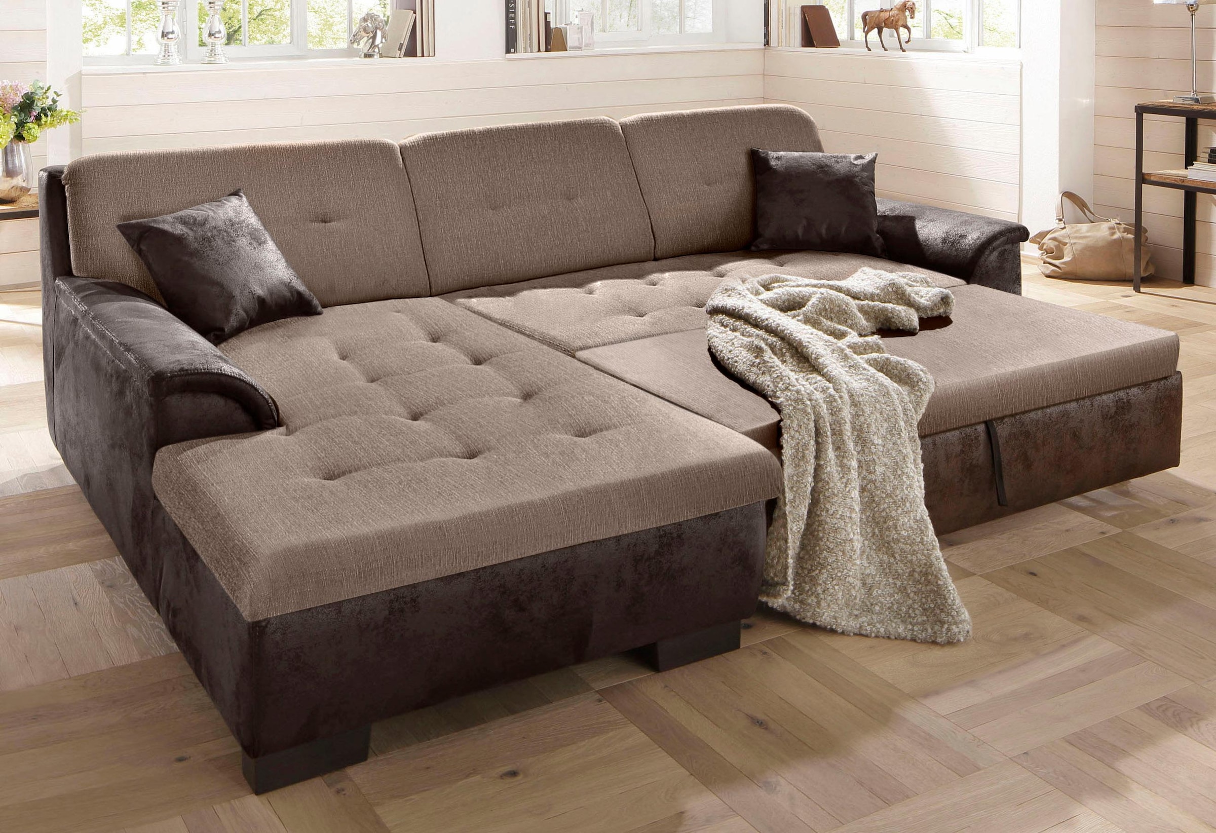 Home affaire Ecksofa »Bergen«, wahlweise mit Bettfunktion L-Form