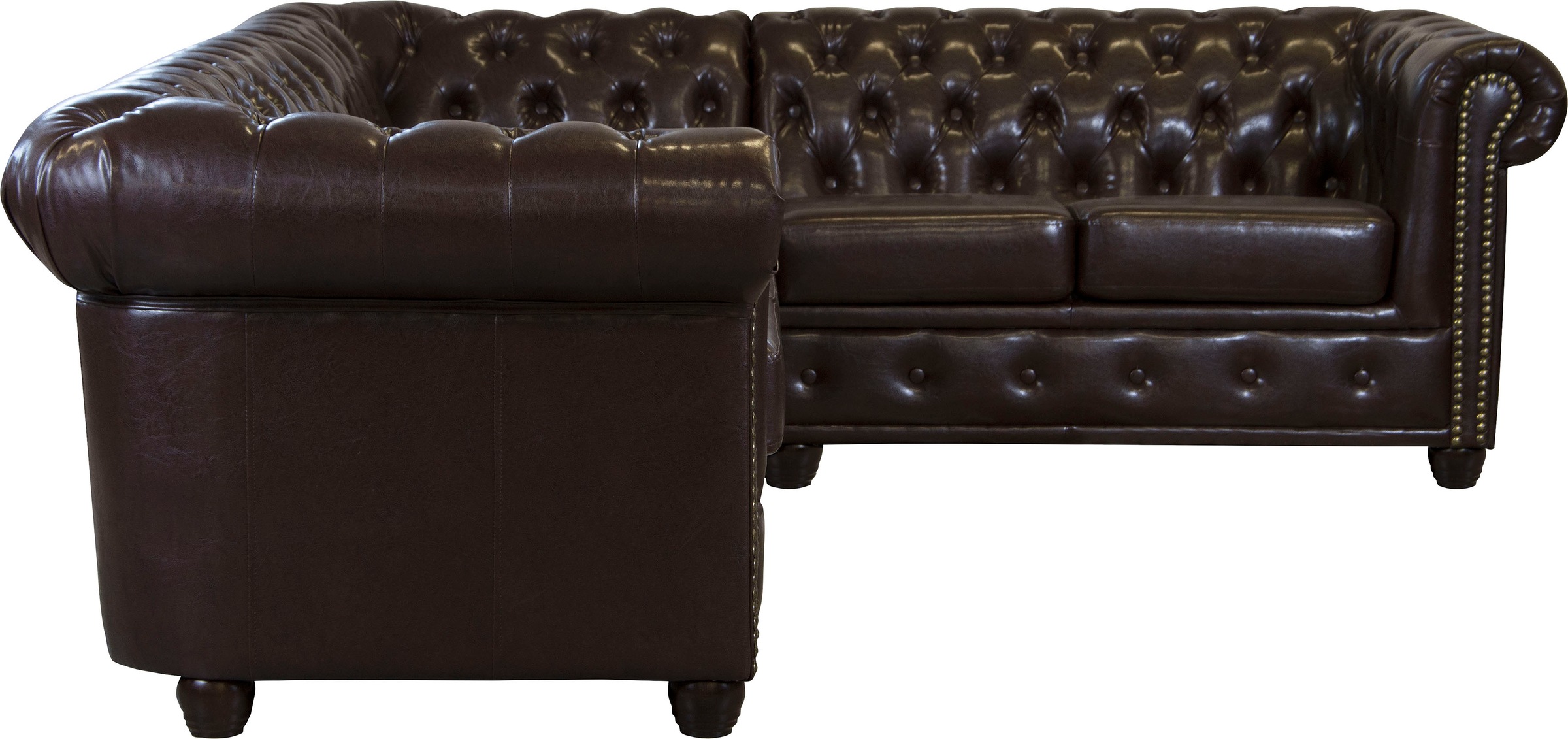 Home affaire Chesterfield-Sofa »Rysum L-Form«, Chesterfield-Optik, gleichschenklig