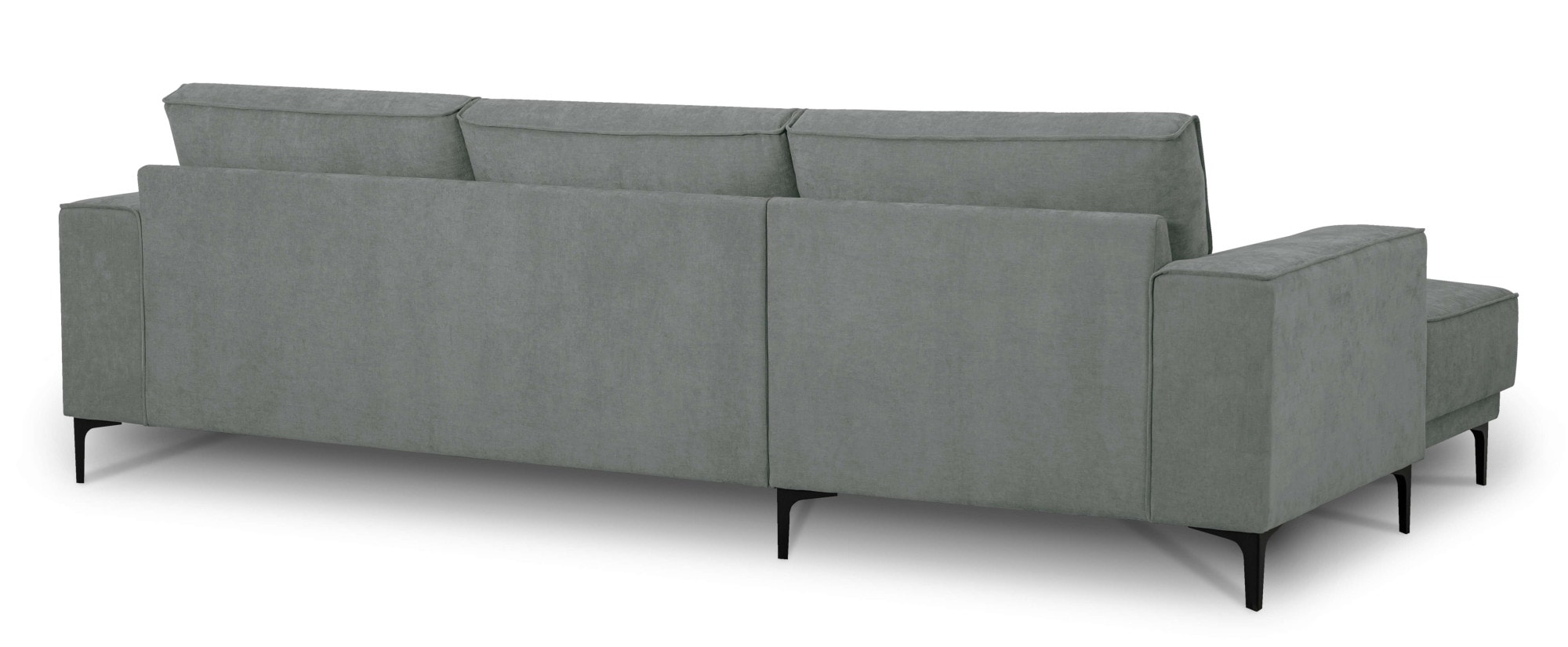 Places of Style Ecksofa »Polsterecke Oland, Struktur, Flachgewebe, Luxus-Microfaser, Boucle«, L-Form, 280 cm, Wellenunterfederung, Skandi-Design, Metallfüße
