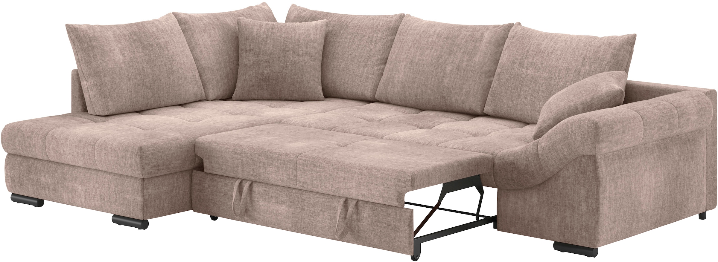 Mr. Couch Ecksofa »Allegro DuraFlex, L-Form«, Hochschläfer-Bettauszug, Kaltschaumpolsterung, bis 140 kg belastbar
