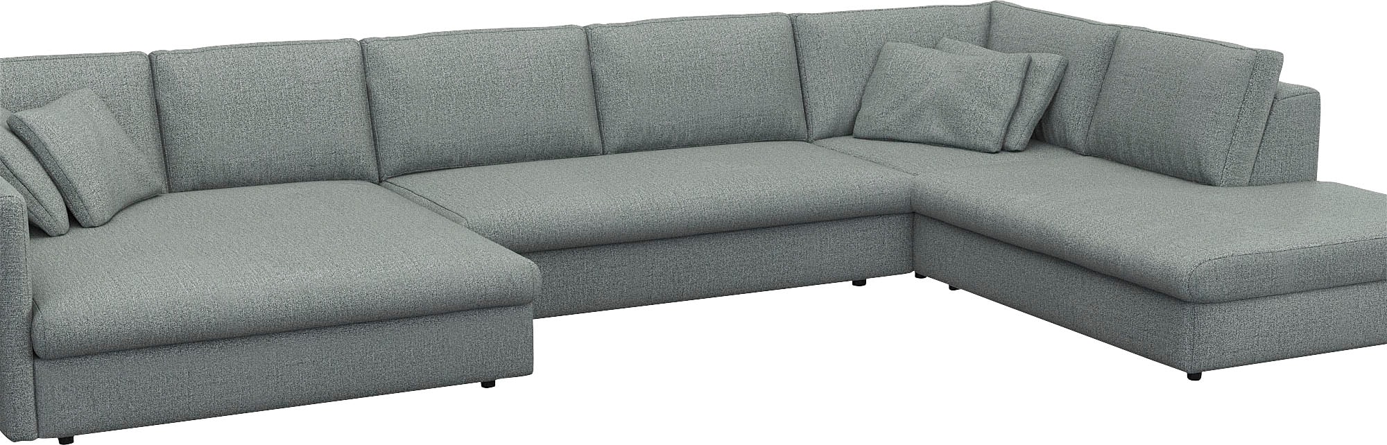 FLEXLUX Wohnlandschaft »Lovane, U-Form, bequem und komfortabel«, Weich & anschmiegsam, große Sitztiefe auf Kaltschaum, Dekokissen inkl.