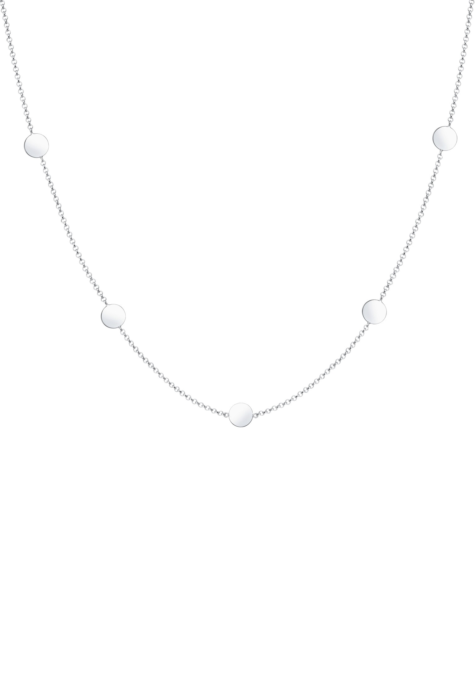 Elli Kette mit Anhänger »Plättchen Kreis Glänzend 925 Sterling Silber«
