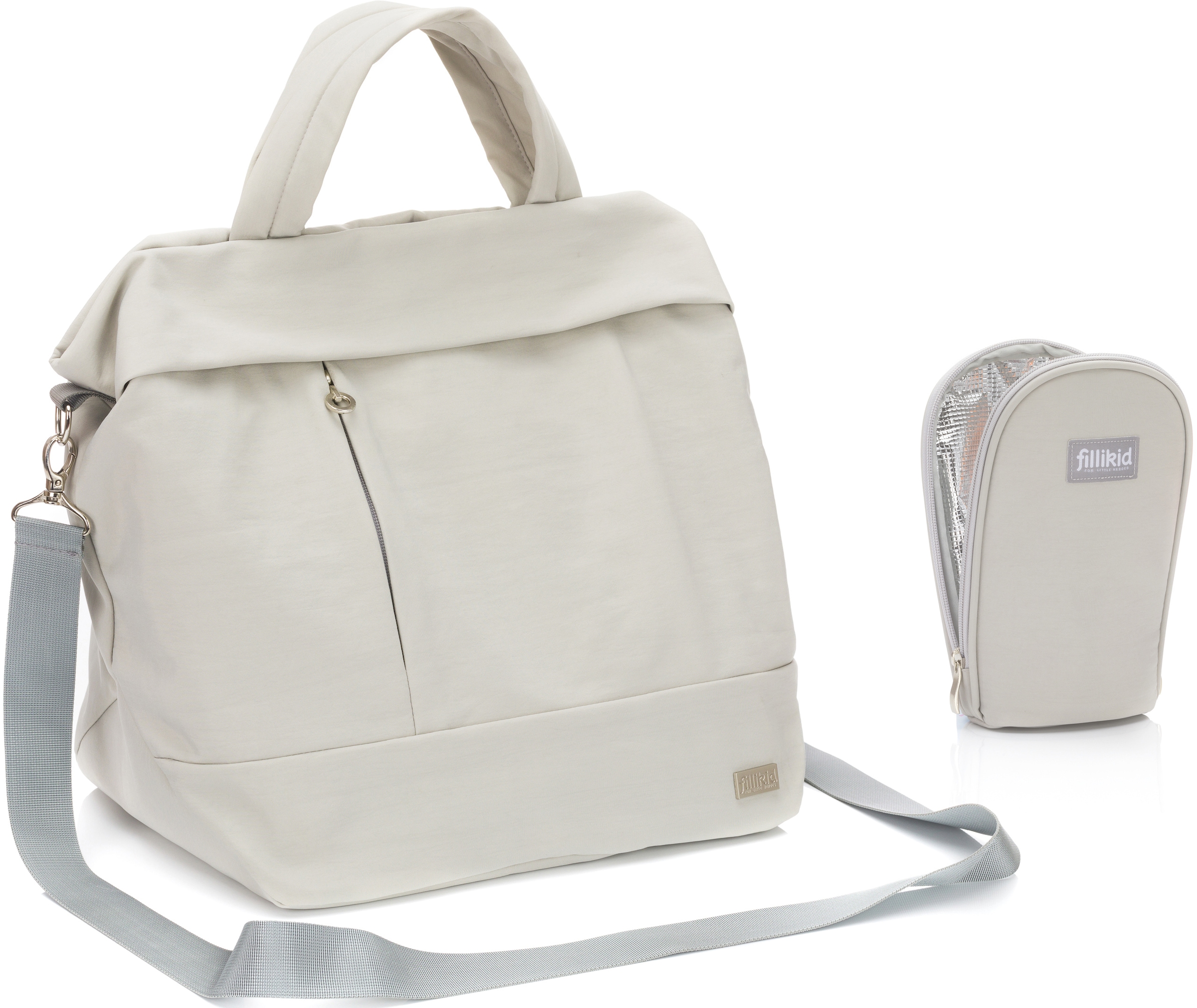 Fillikid Wickeltasche »Palma, grau«, mit Thermotasche und Wickelunterlage