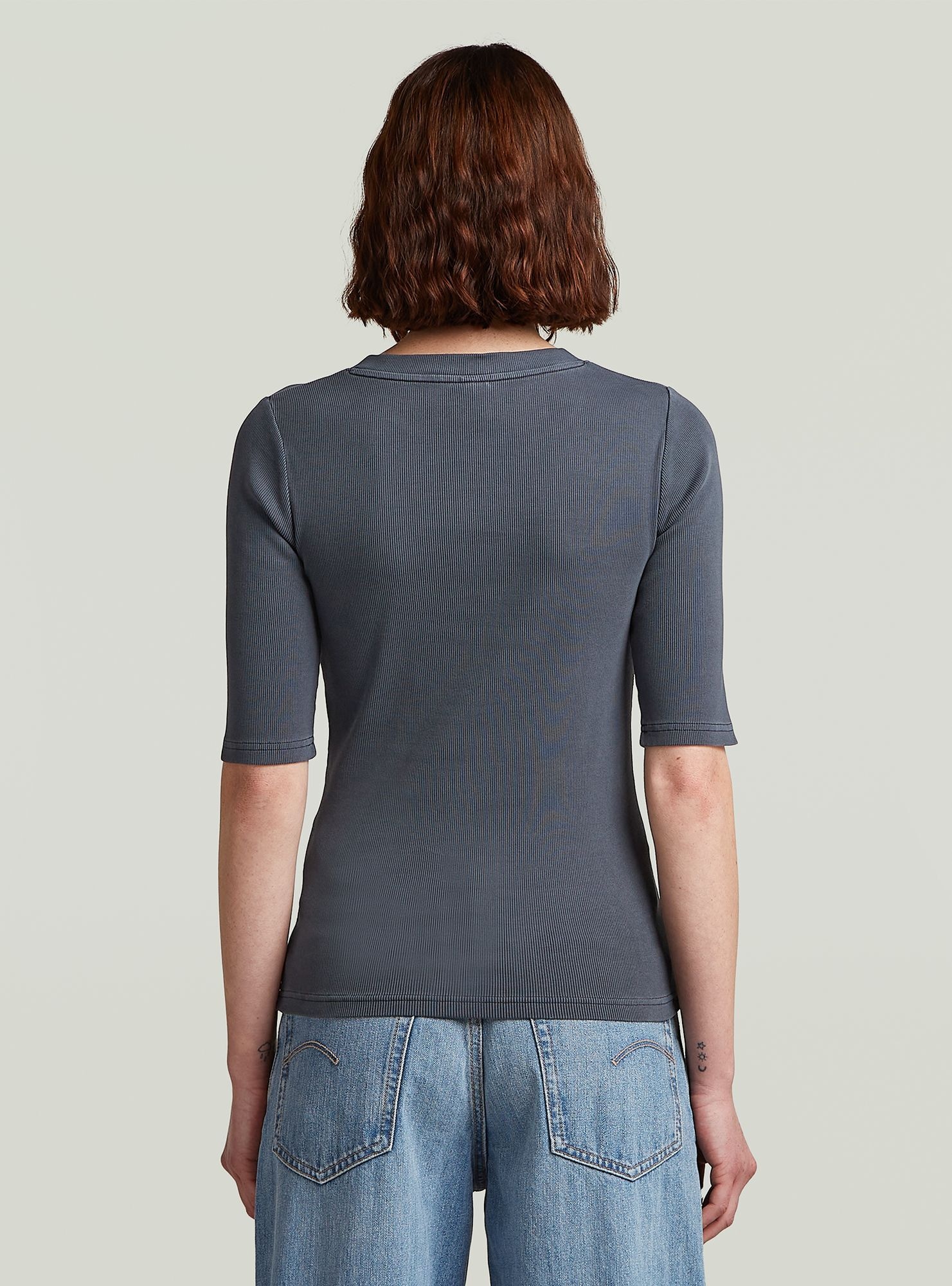 G-STAR T-Shirt »Washed A-Line Slim Rib T-Shirt«