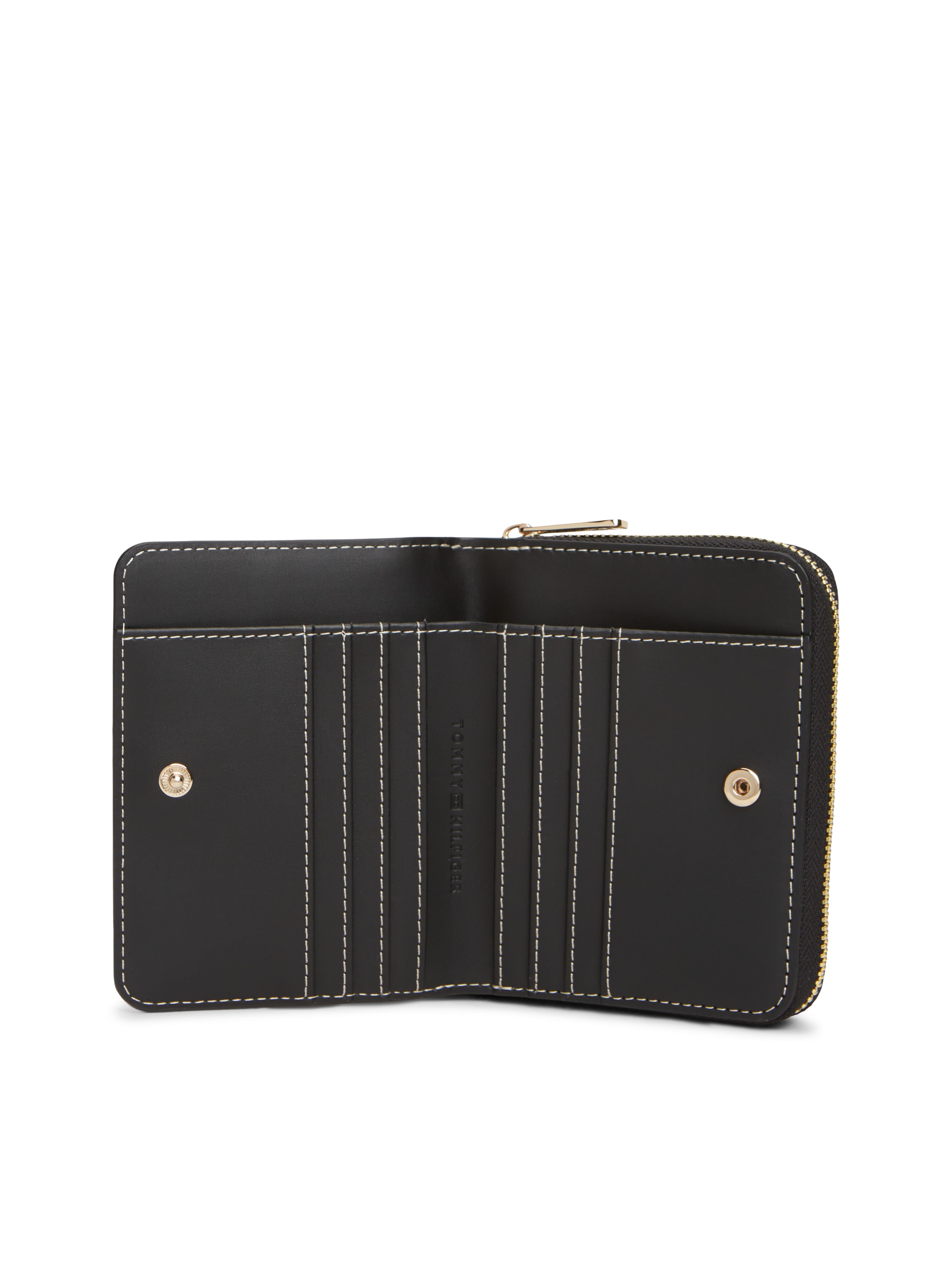 Tommy Hilfiger Geldbörse »TH ICON MED ZA W/FLAP MONO PRINT« Damen Portemonnaie, Geldbeutel mit farbigen TH-Logoprint