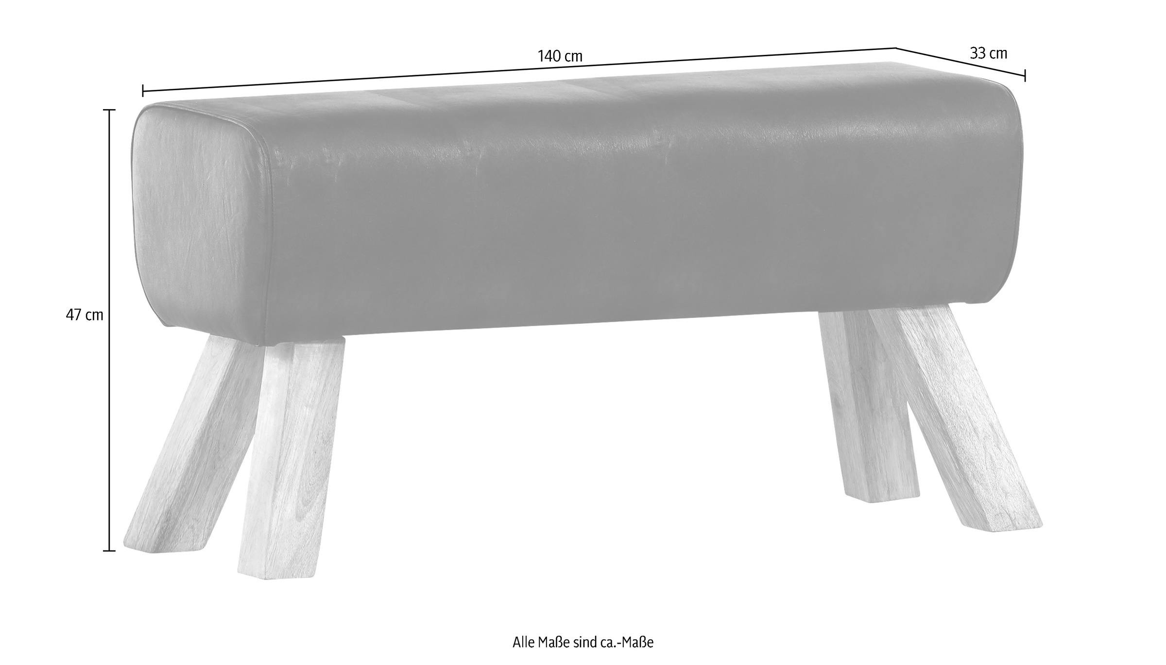 Gutmann Factory Hockerbank »Pipe«, Retrohocker, mit Ziegenleder Bezug