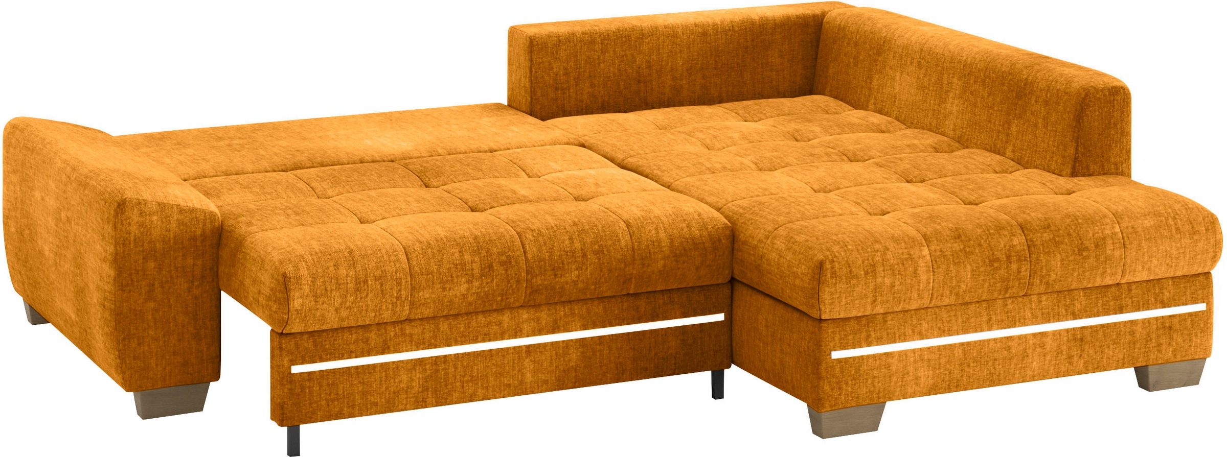 Mr. Couch Ecksofa »Nikita II, L-Form«, mit Kaltschaum, RGB-LED Beleuchtung, wahlweise mit Bett, Bettkasten