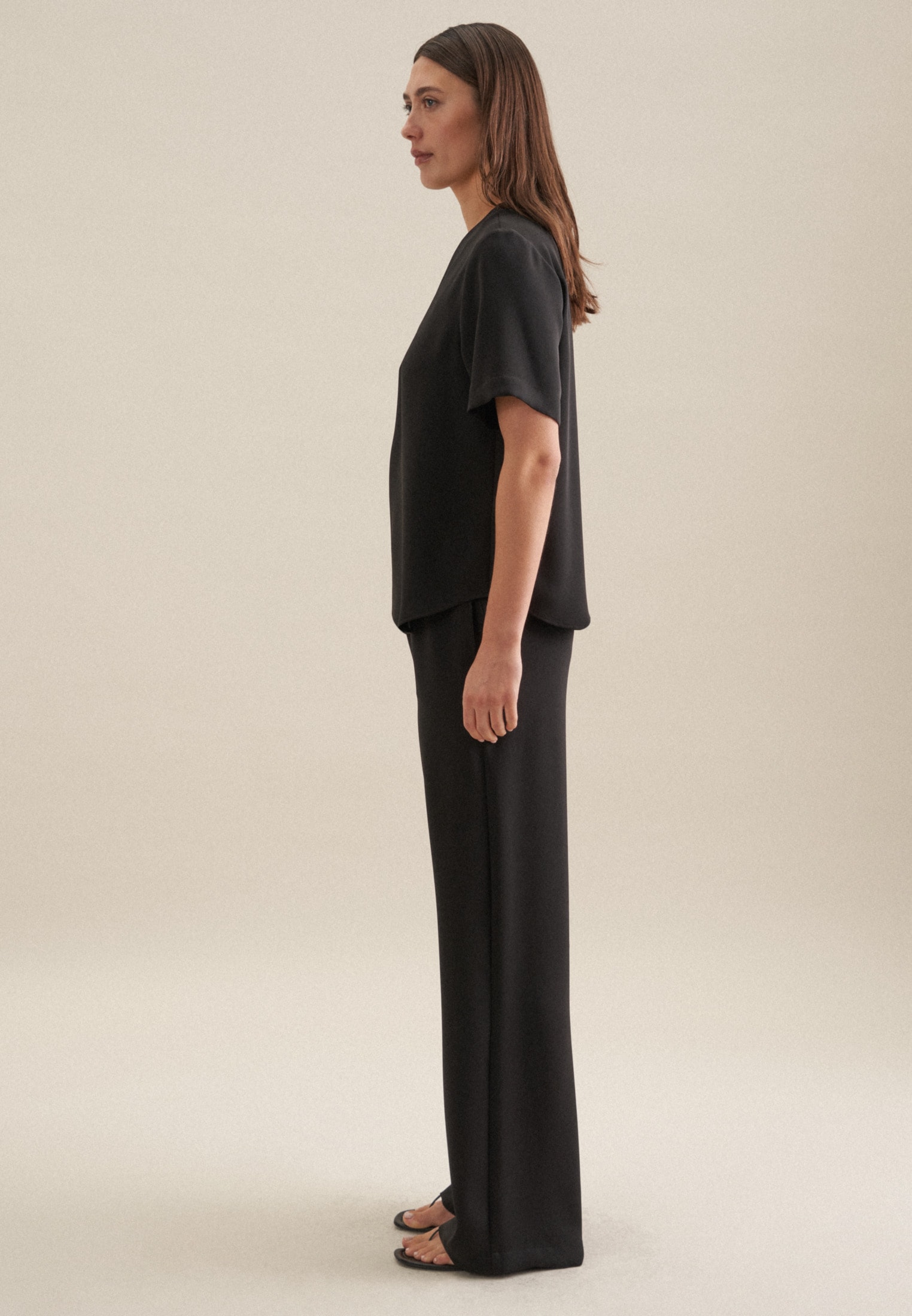 seidensticker Shirtbluse »Schwarze Rose« Kurzarm V-Neck Uni